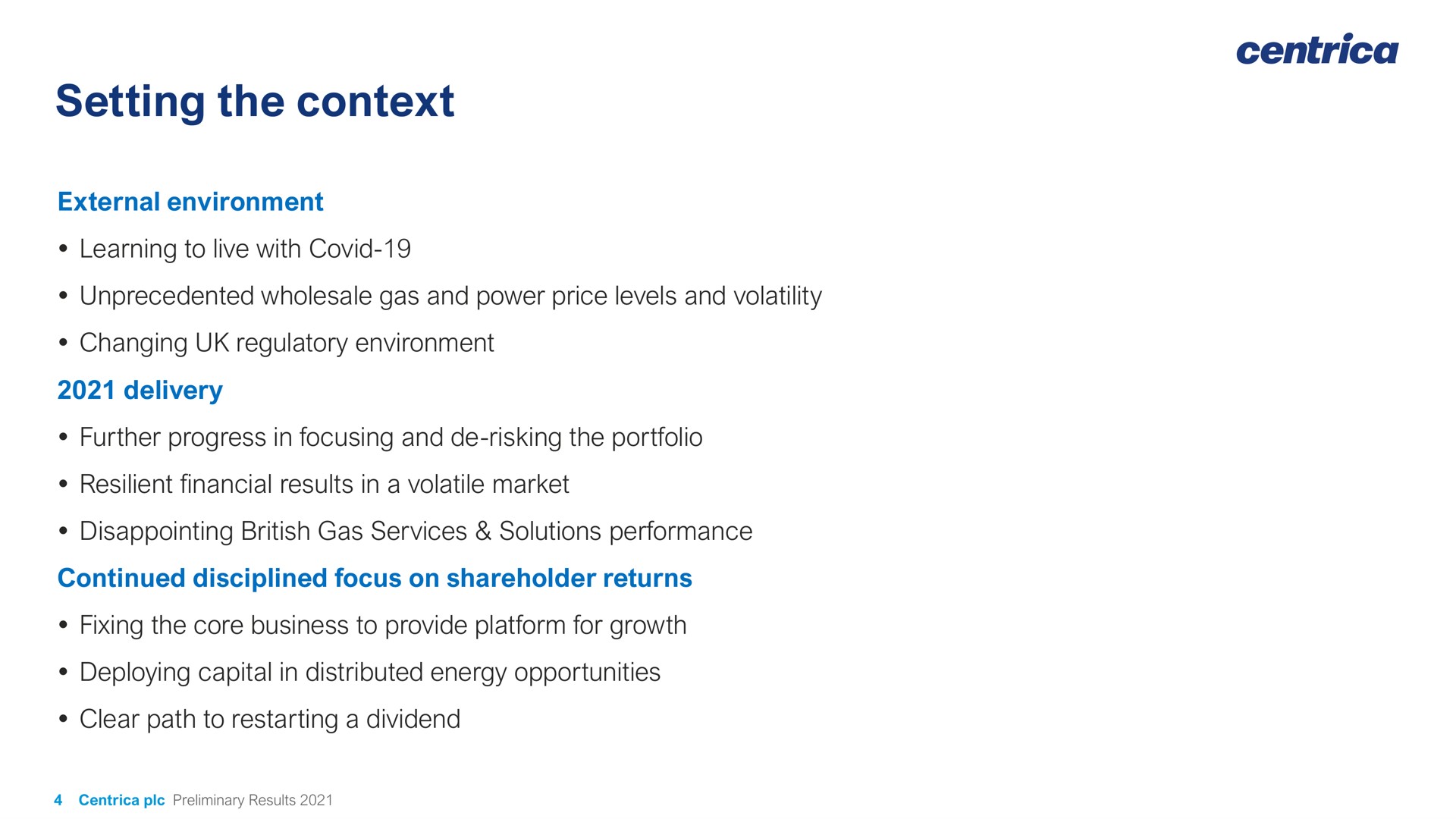 setting the context | Centrica