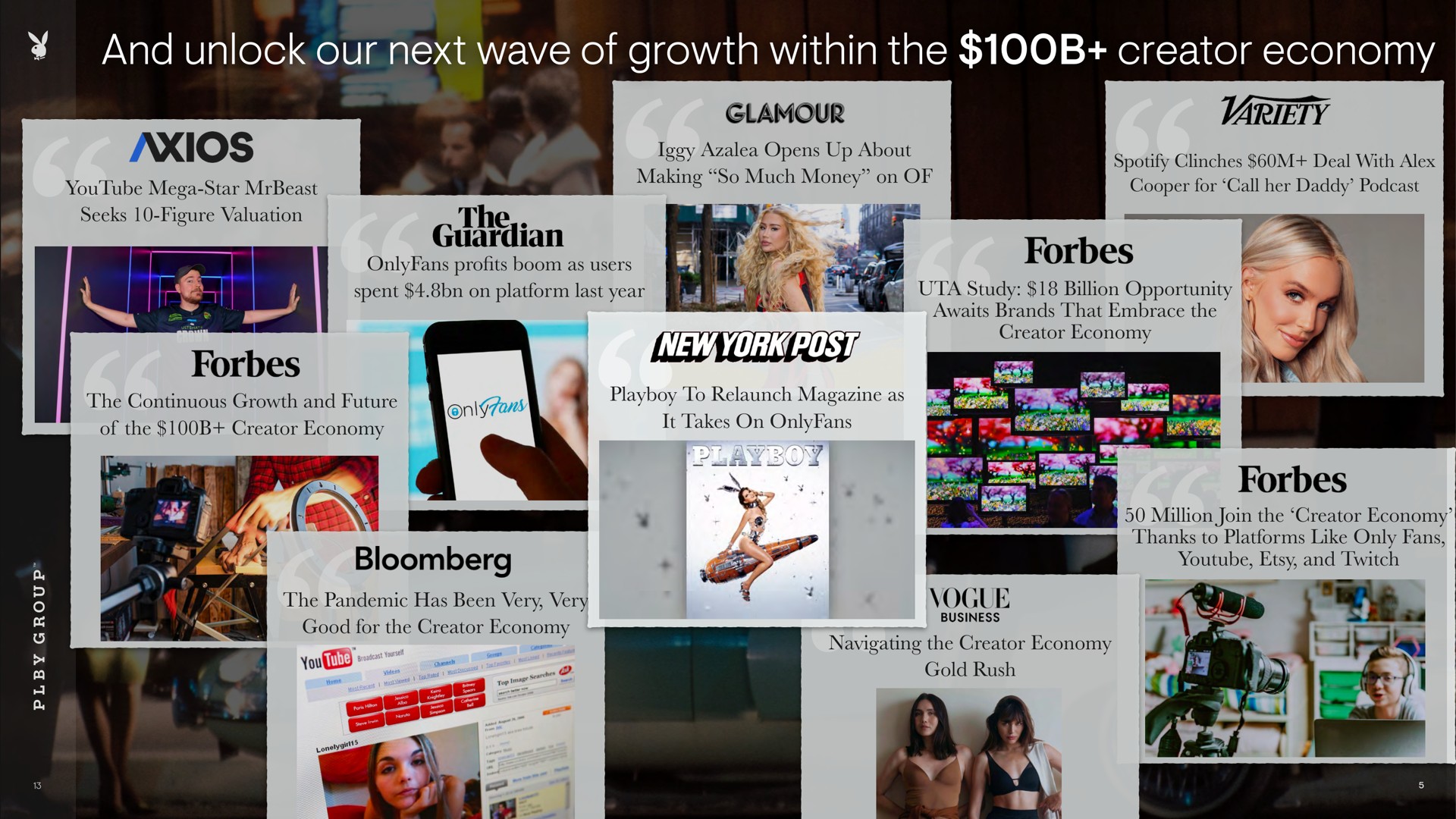 and unlock our next wave of growth within the creator economy guardian | Playboy