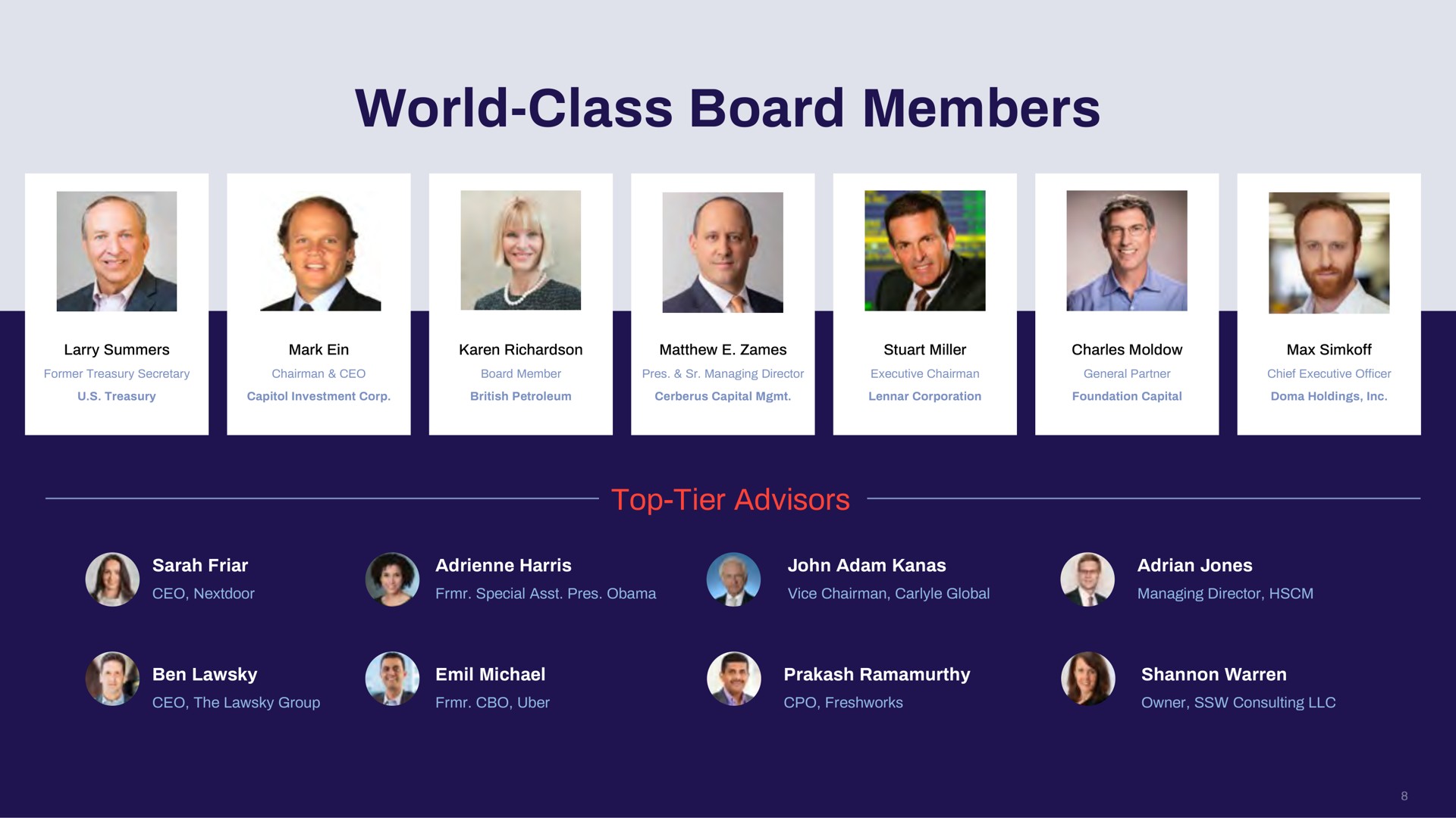 world class board members | Doma