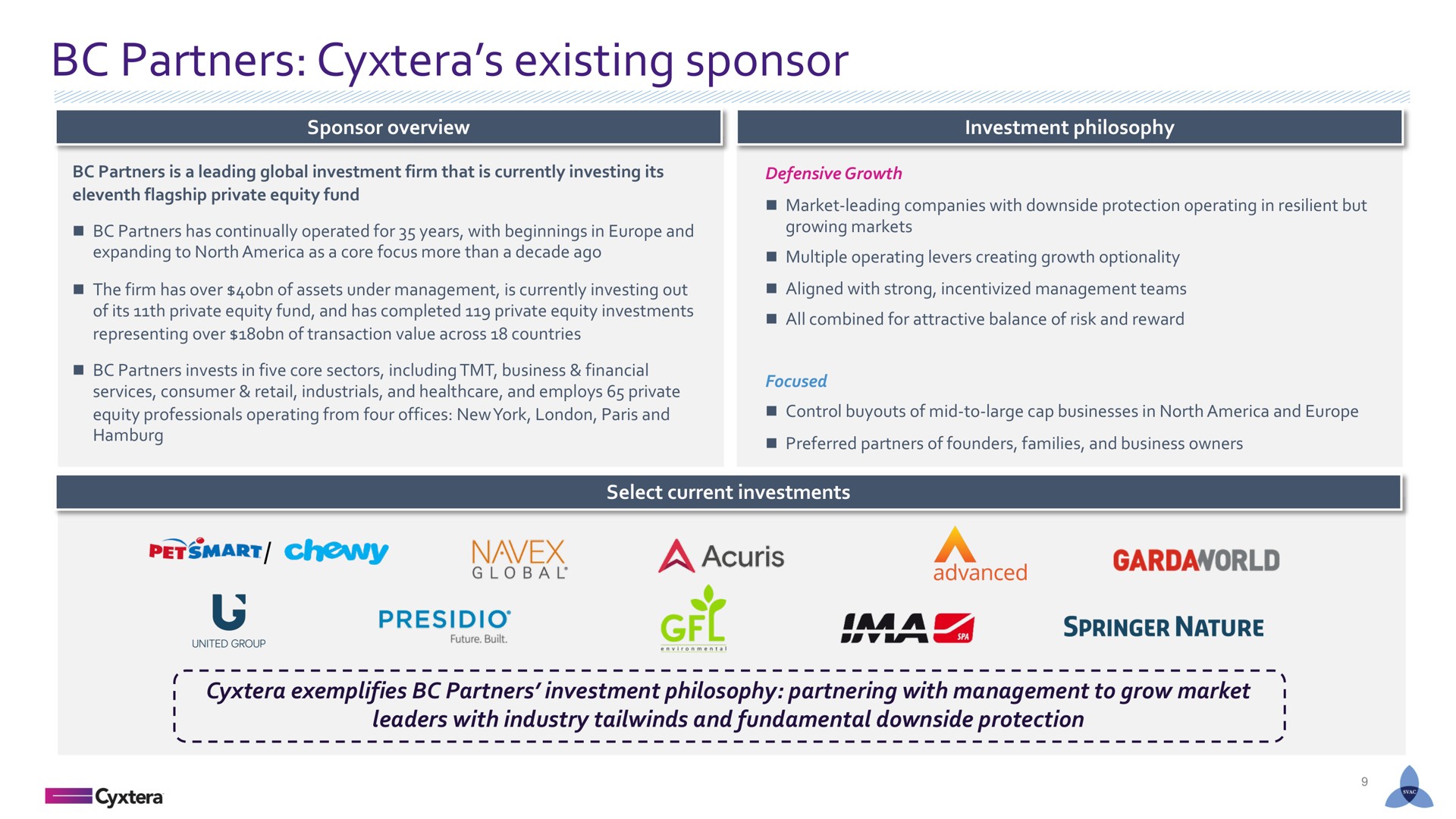 partners existing sponsor one a presidio a springer nature | Cyxtera