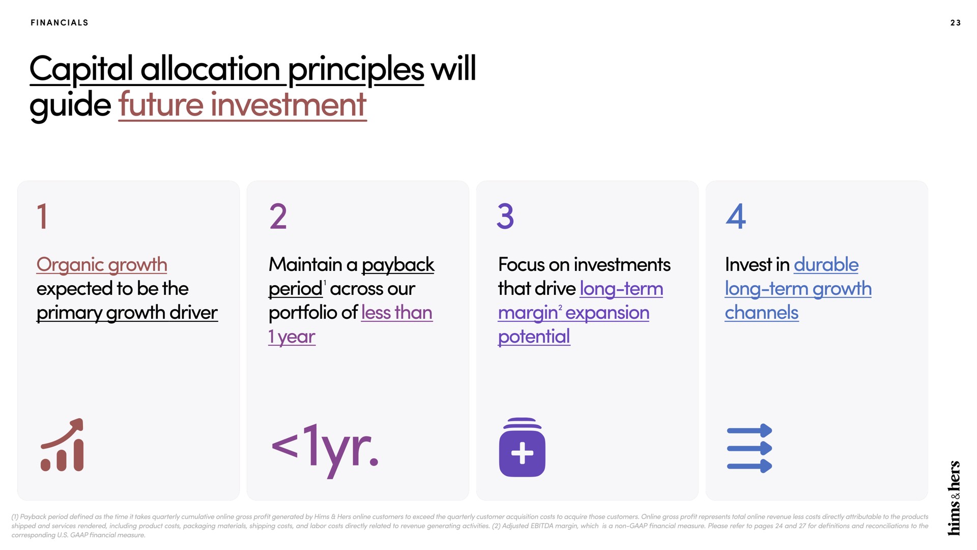 capital allocation principles will guide future investment at | Hims & Hers