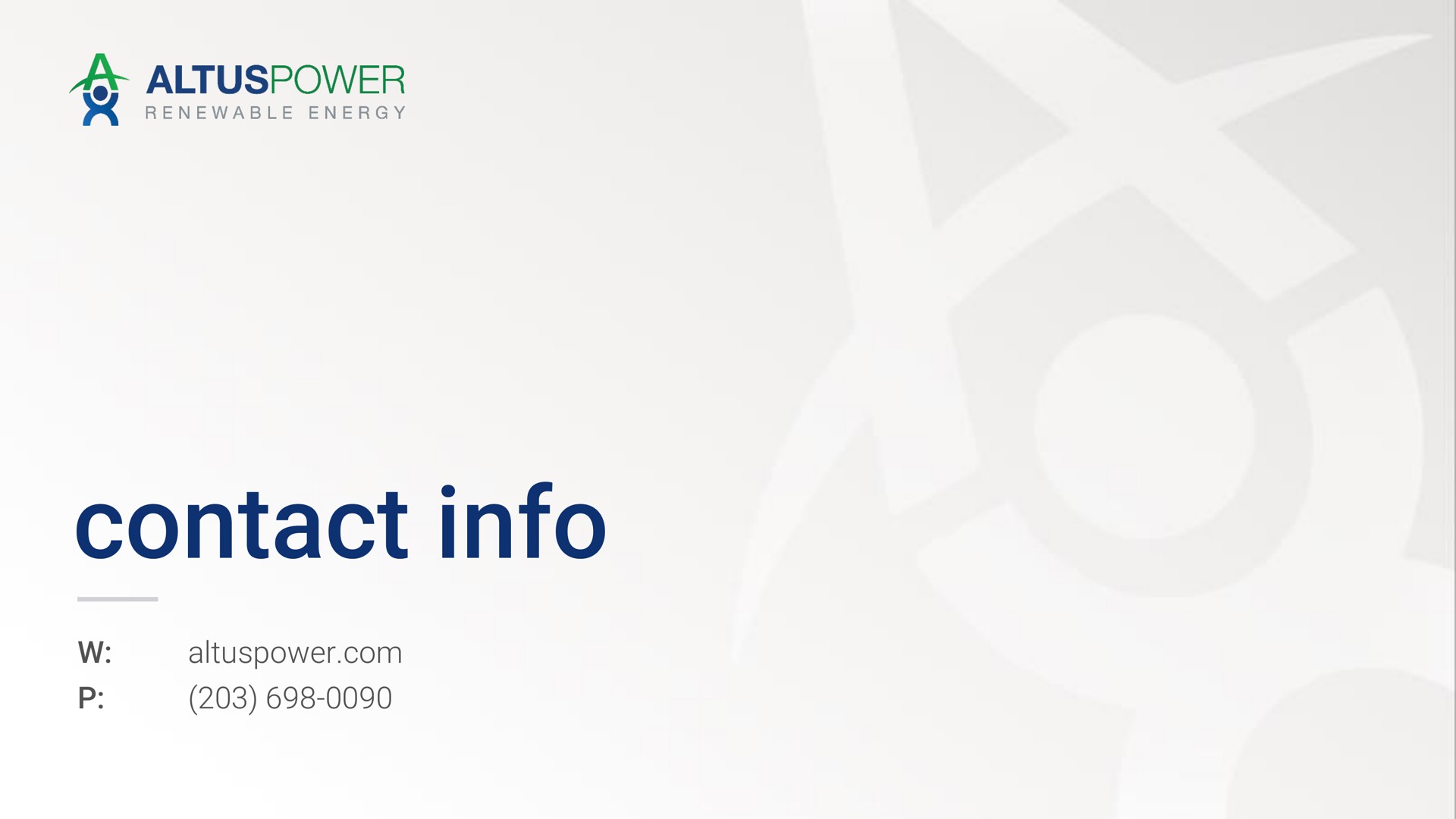 contact | Altus Power