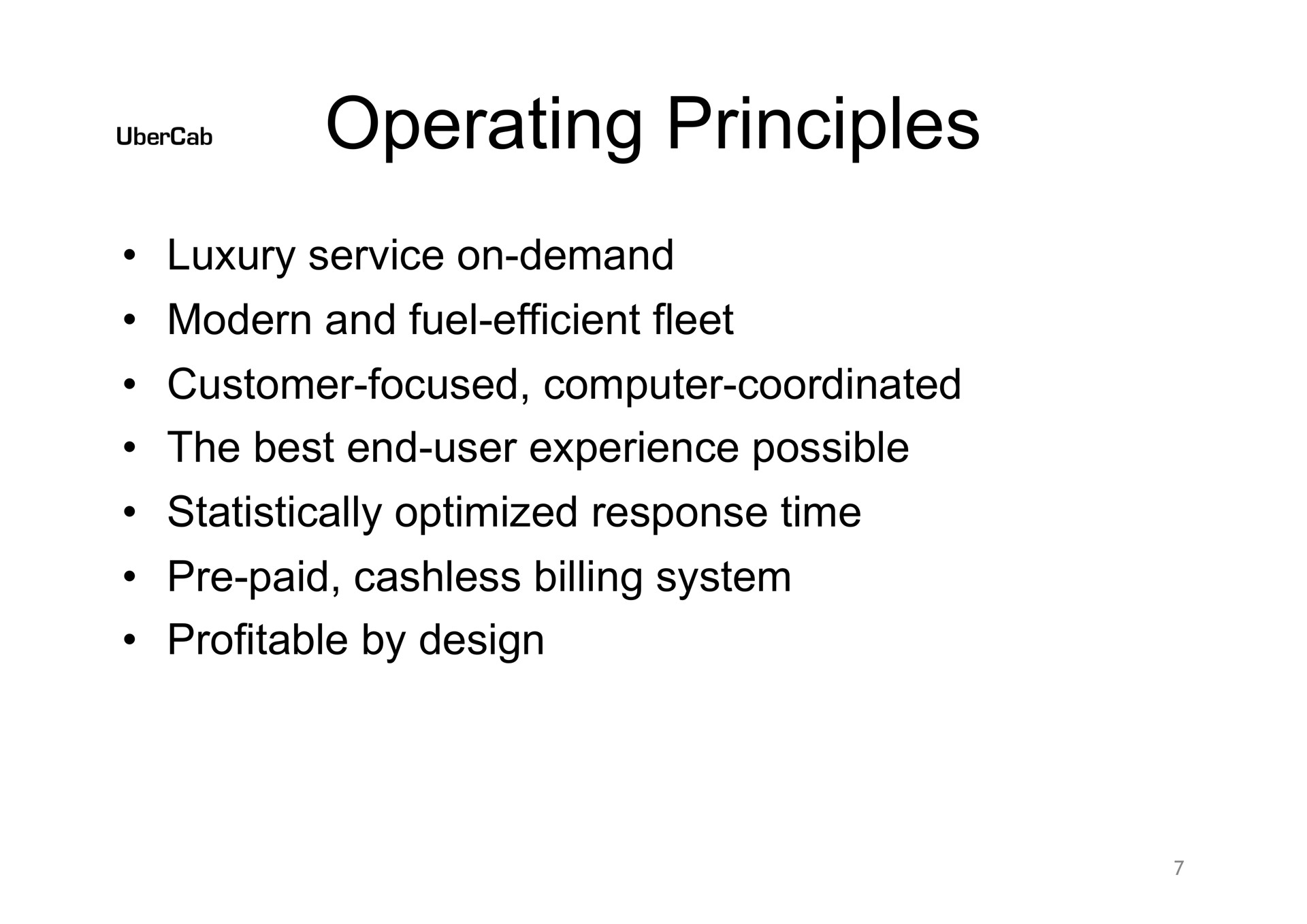 operating principles wees | Uber