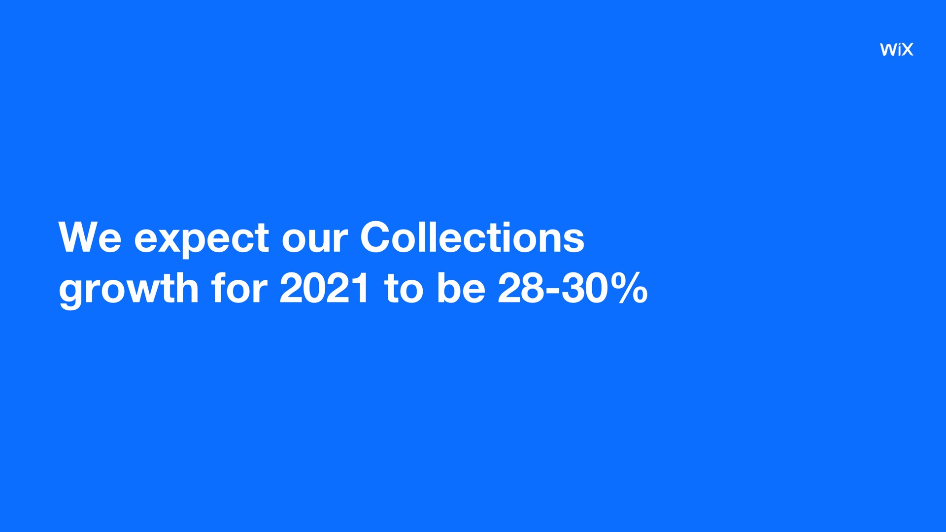 we expect our collections growth for to be | Wix