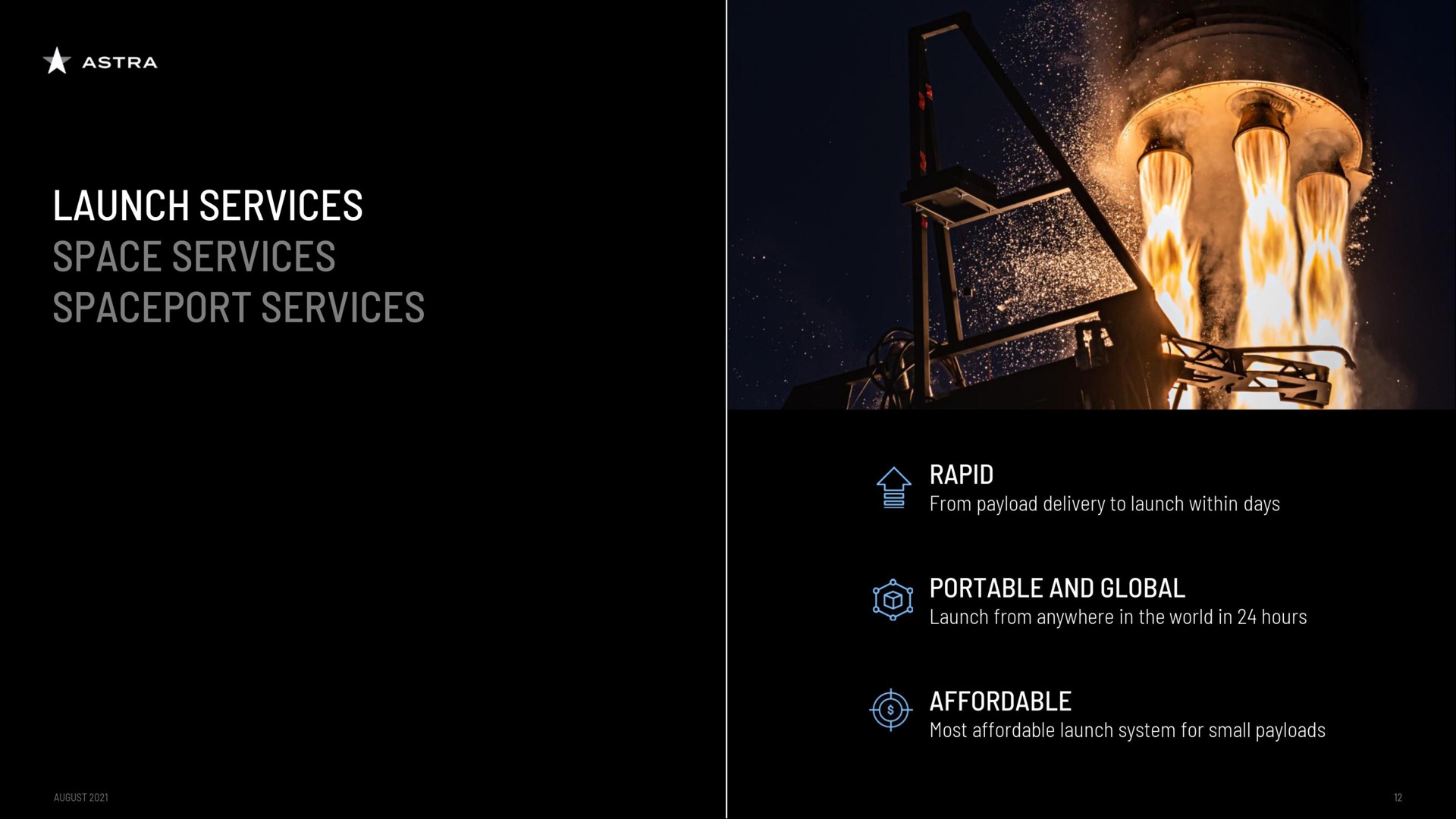 launch services space services services rapid portable and global | Astra