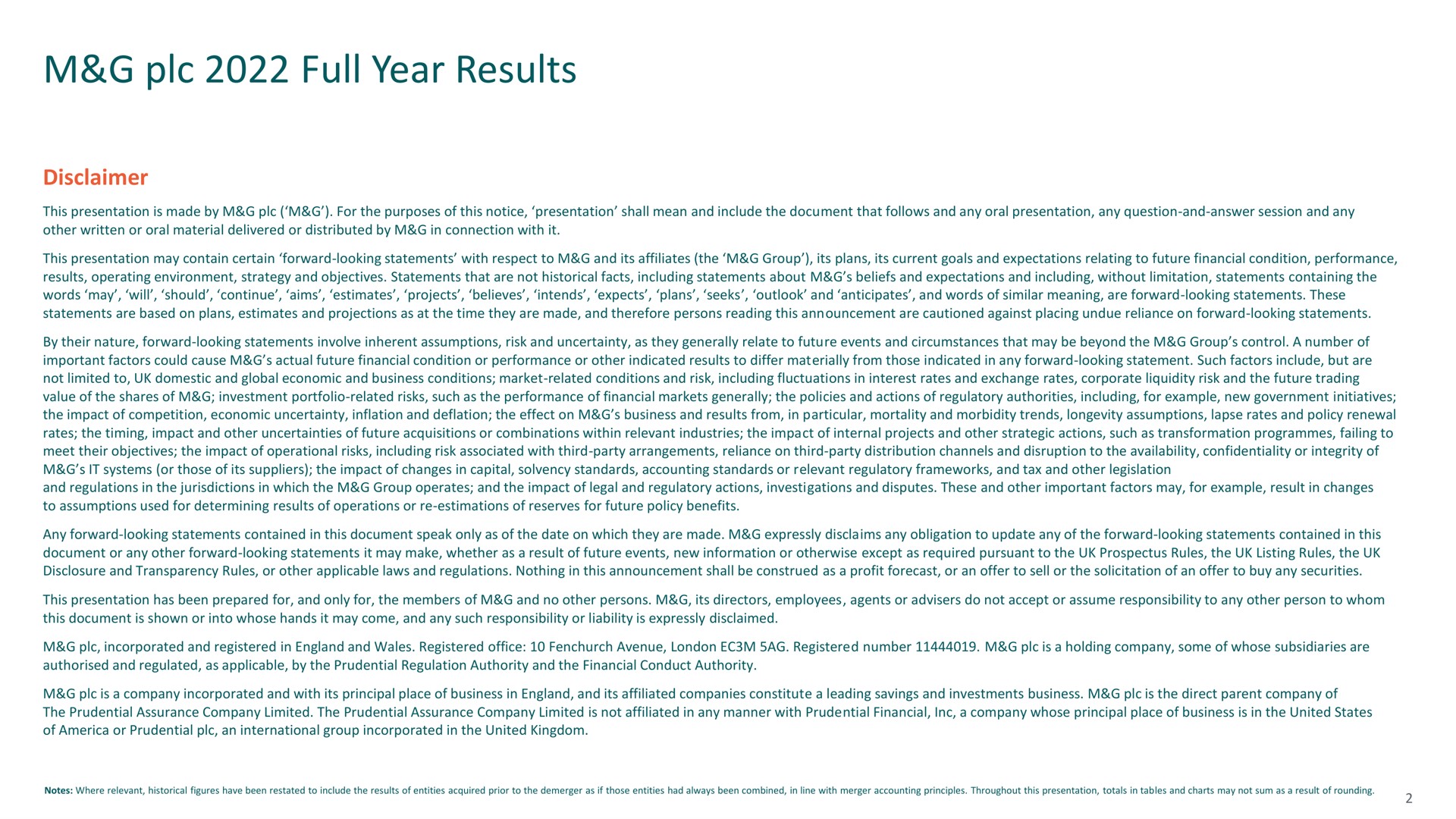 full year results | M&G