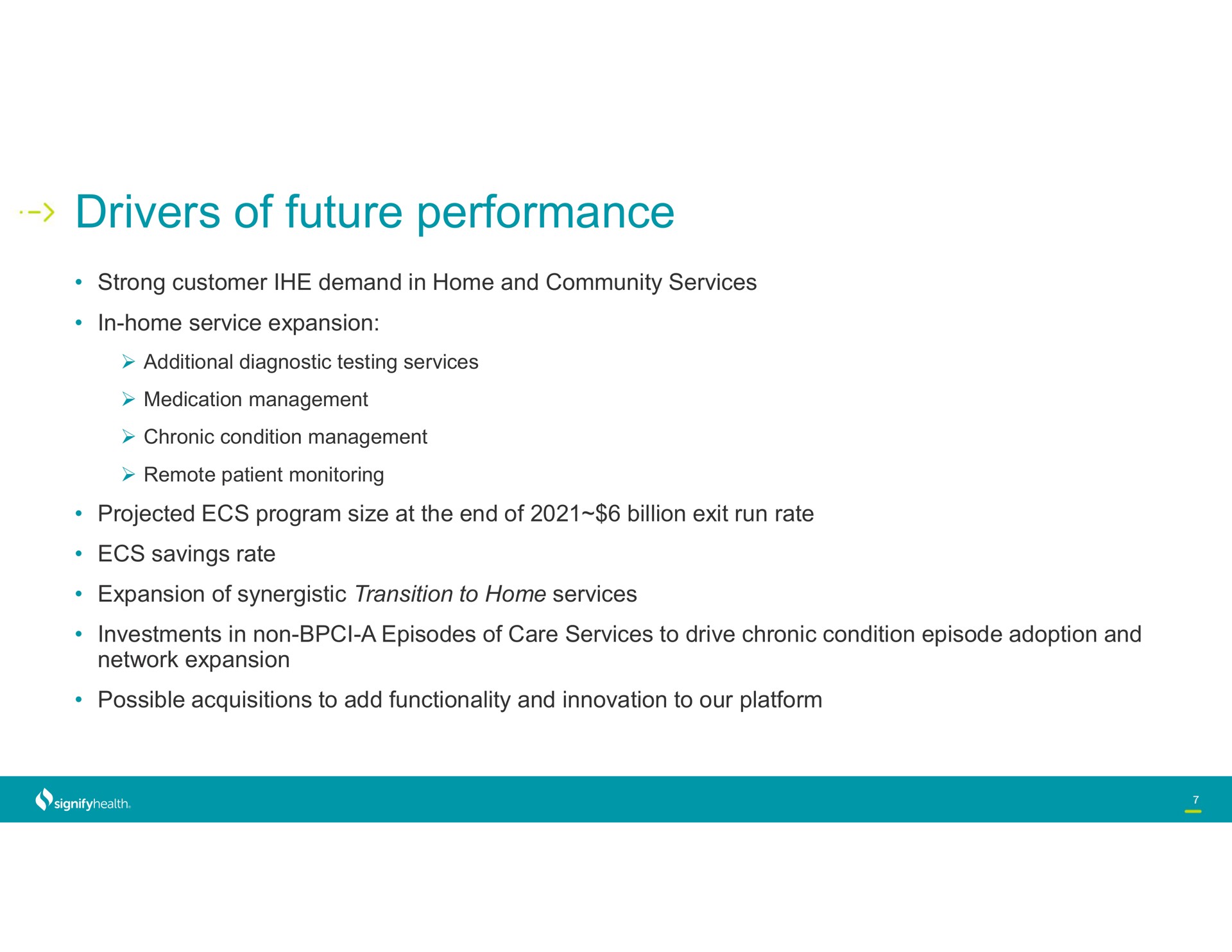 drivers of future performance | Signify Health