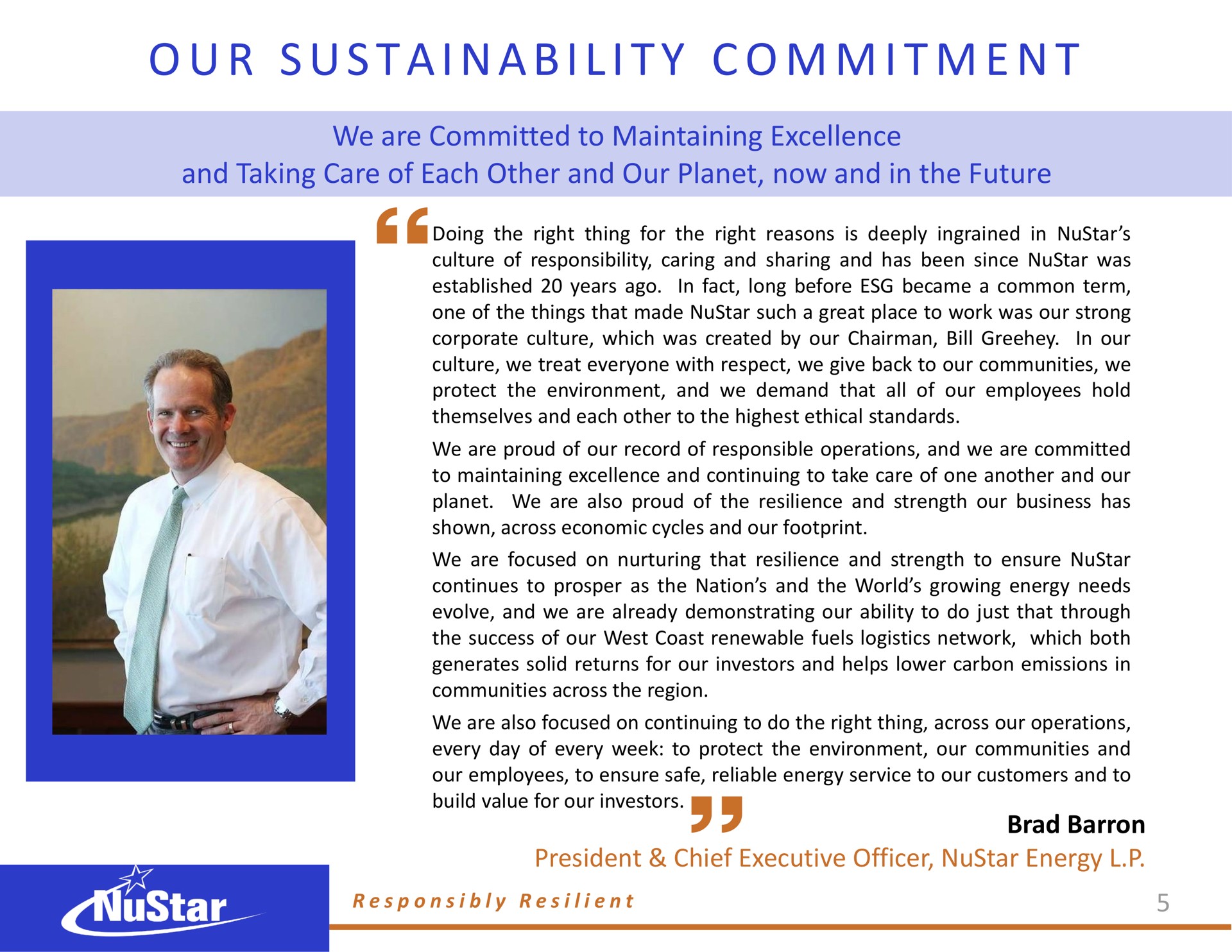 a i a i i i our commitment | NuStar Energy