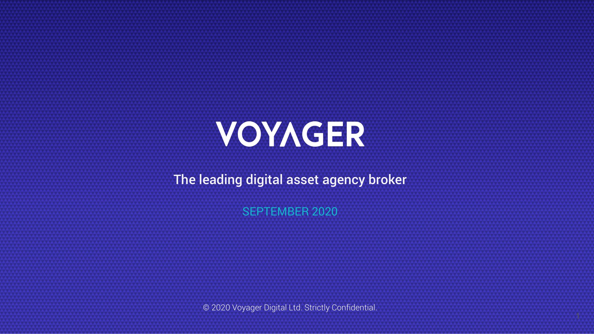 the leading digital asset agency broker voyager digital strictly confidential | Voyager Digital