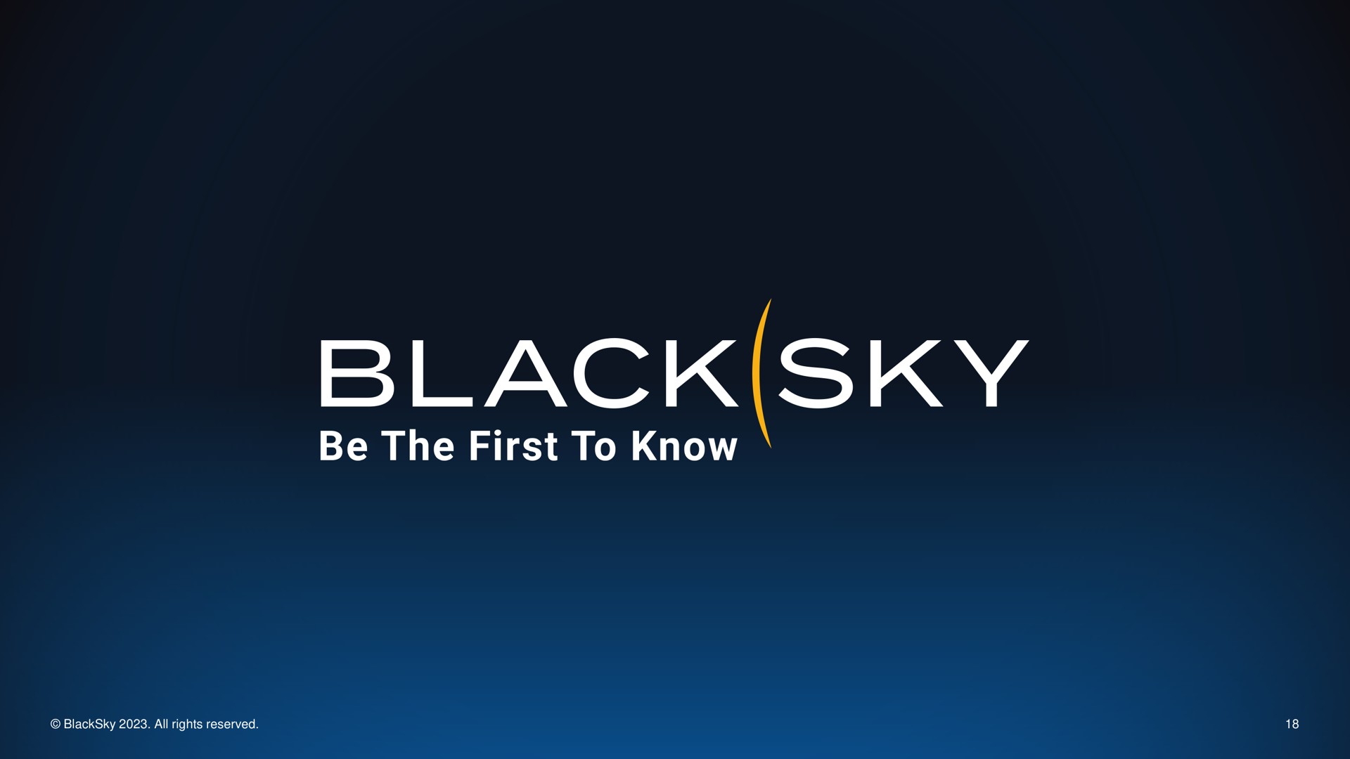 black sky be the first to know | BlackSky