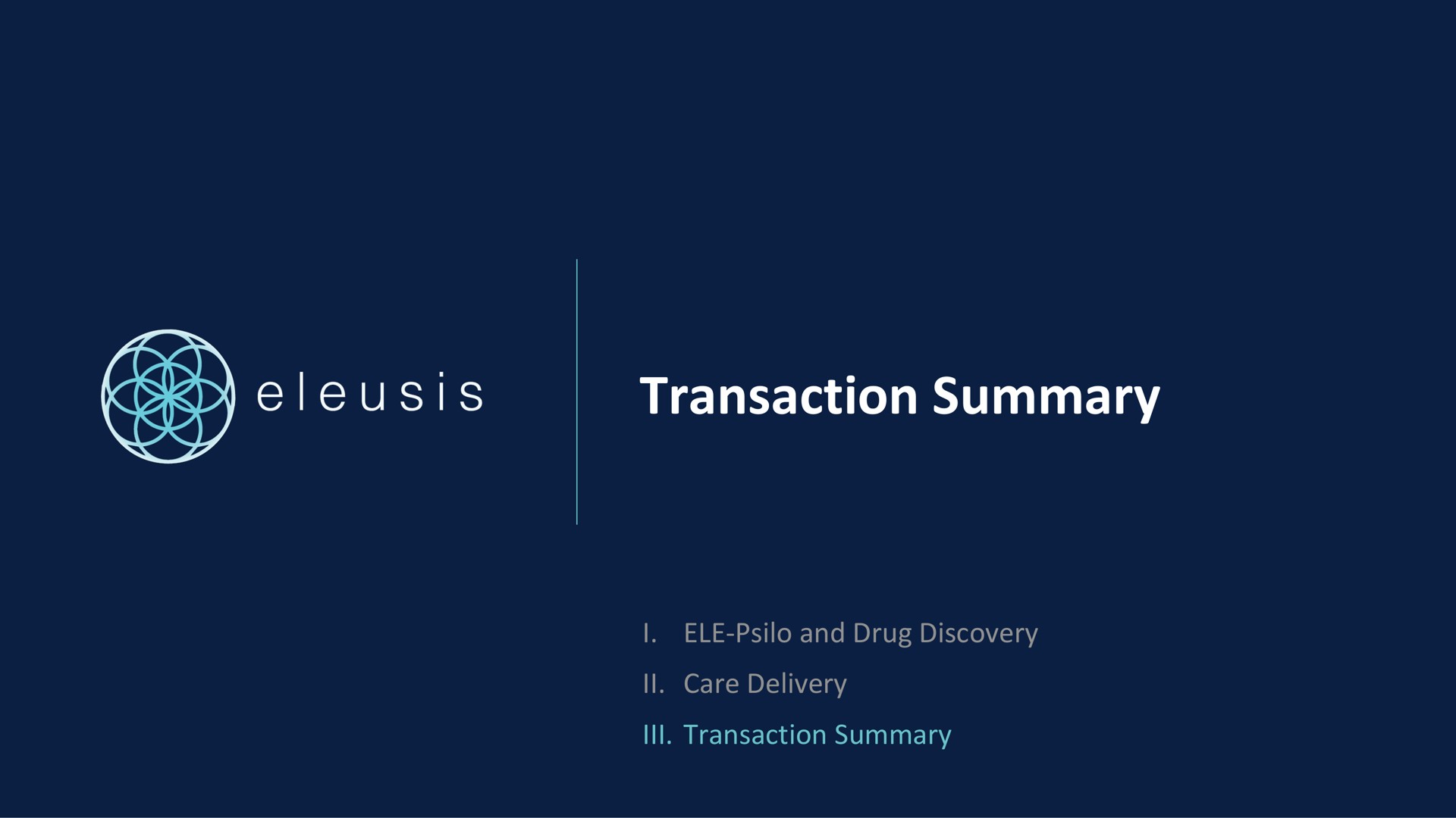 transaction summary | Eleusis