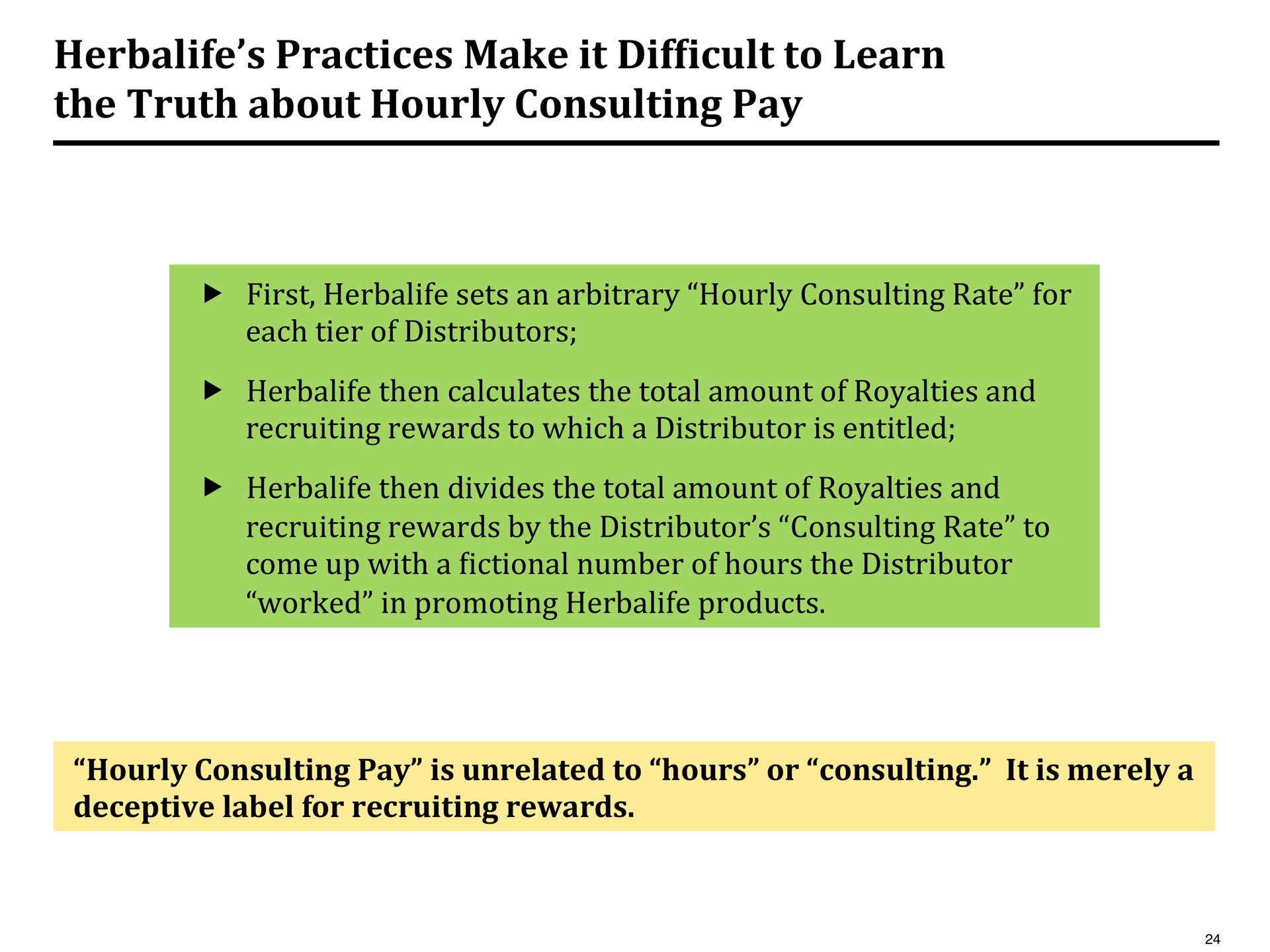 practices make it difficult to learn the truth about hourly consulting pay | Pershing Square