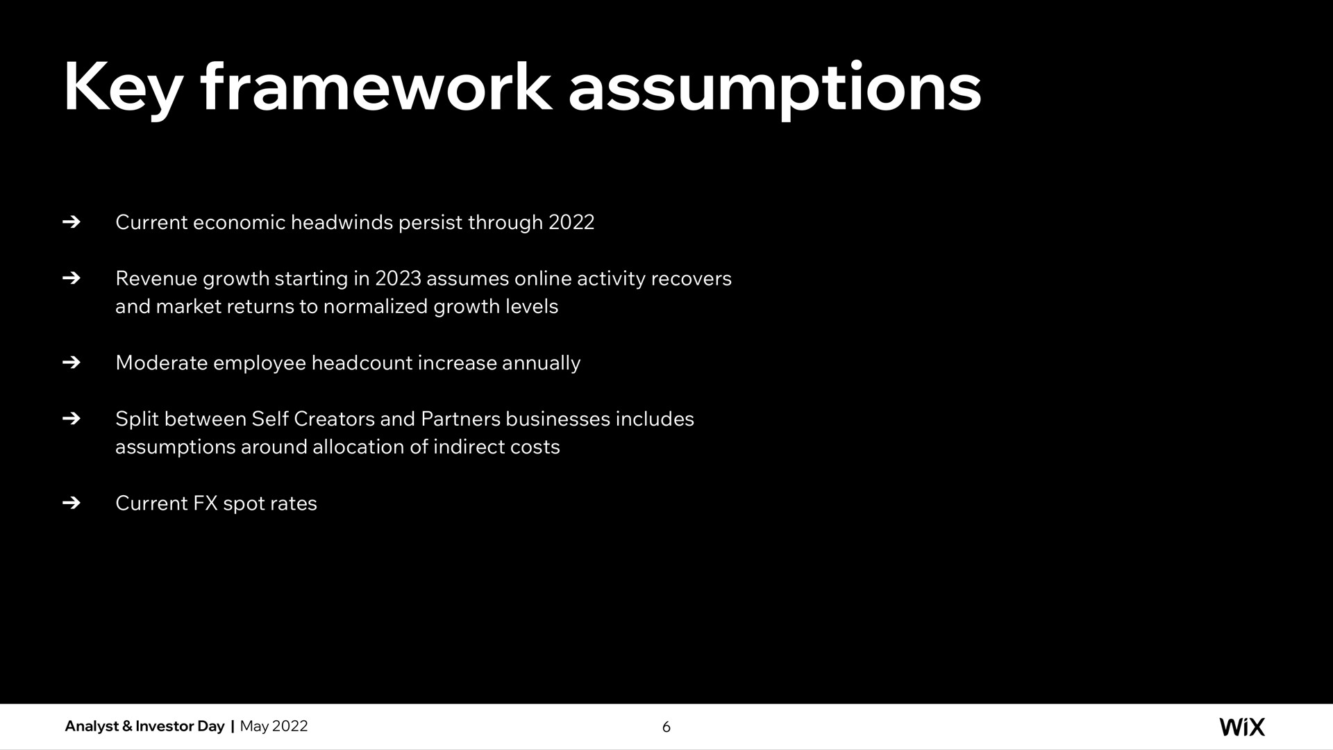 key framework assumptions | Wix