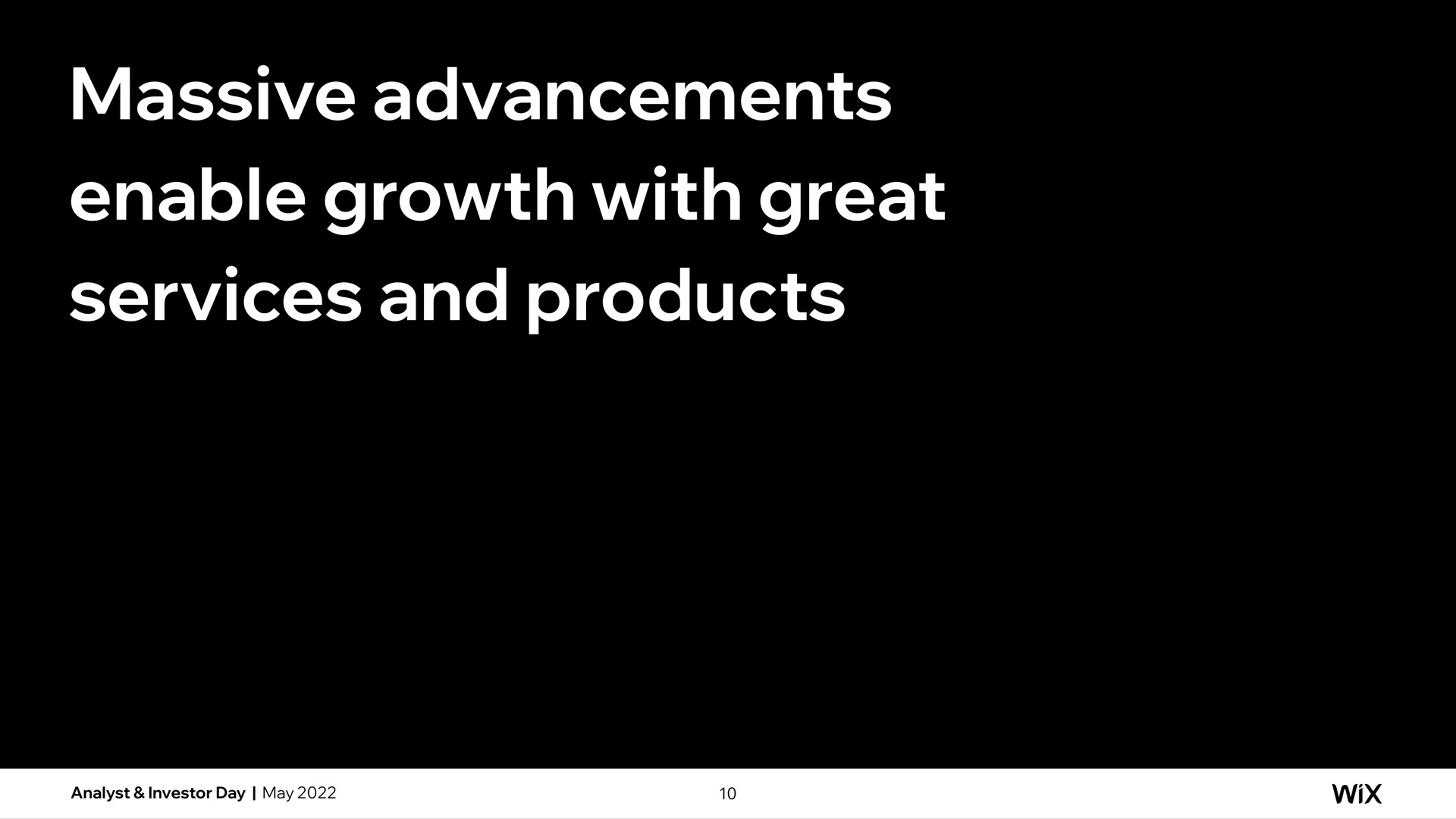 massive advancements enable growth with great services and products | Wix