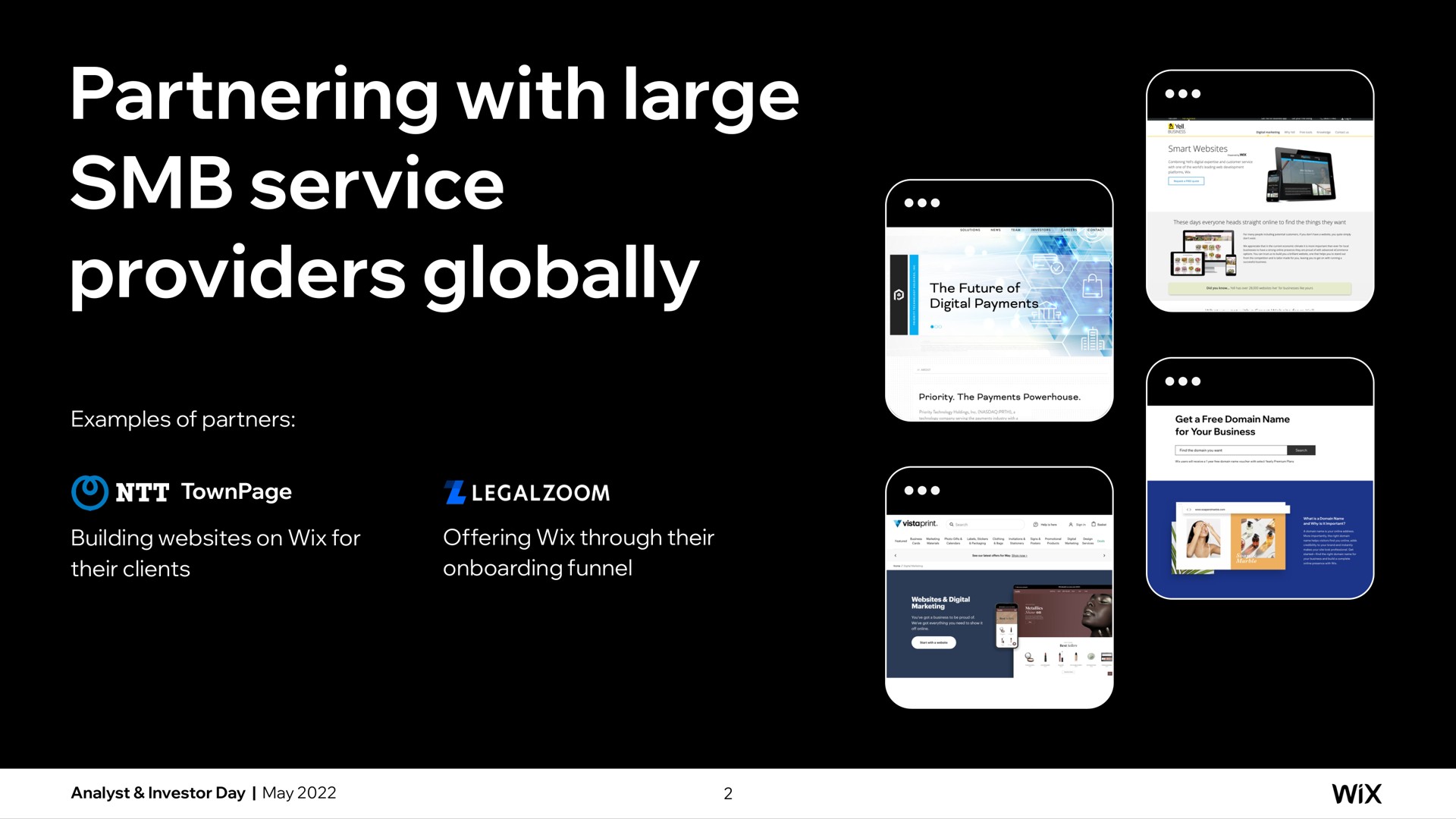 partnering with large service providers globally | Wix