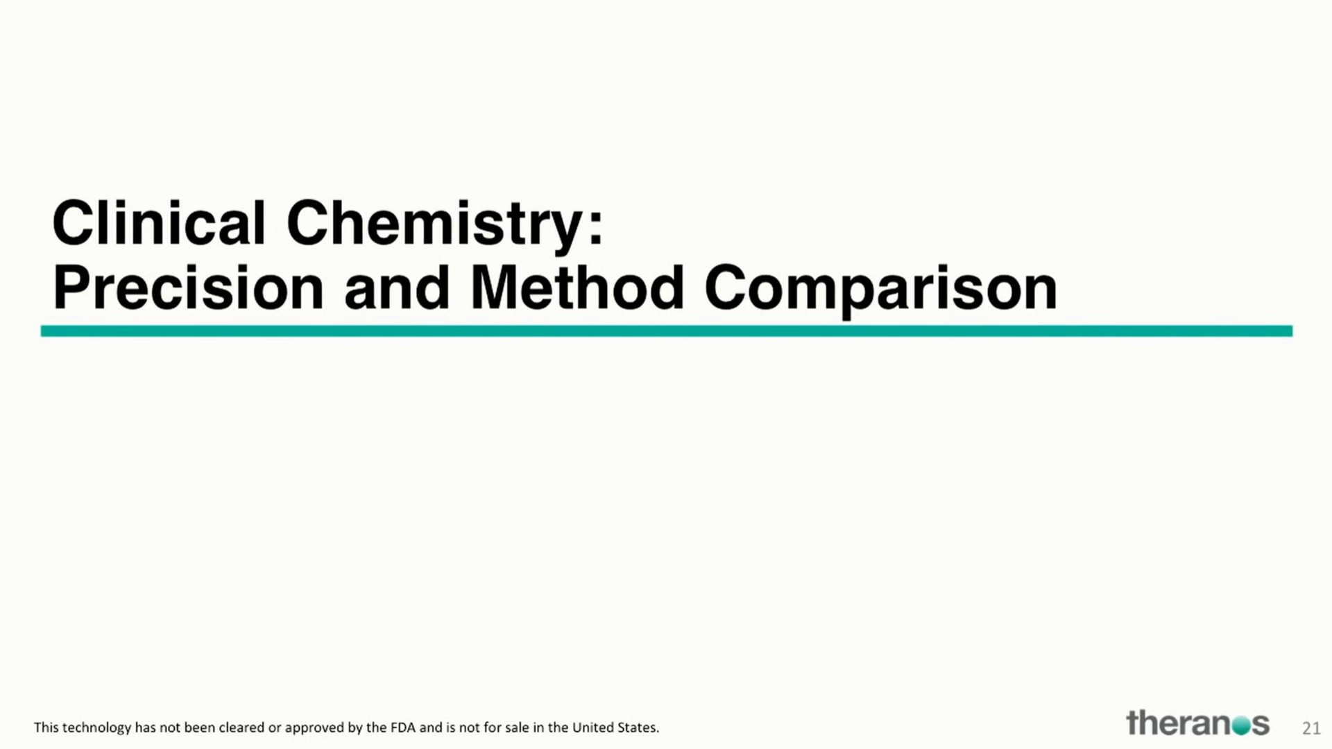 clinical chemistry precision and method comparison | Theranos