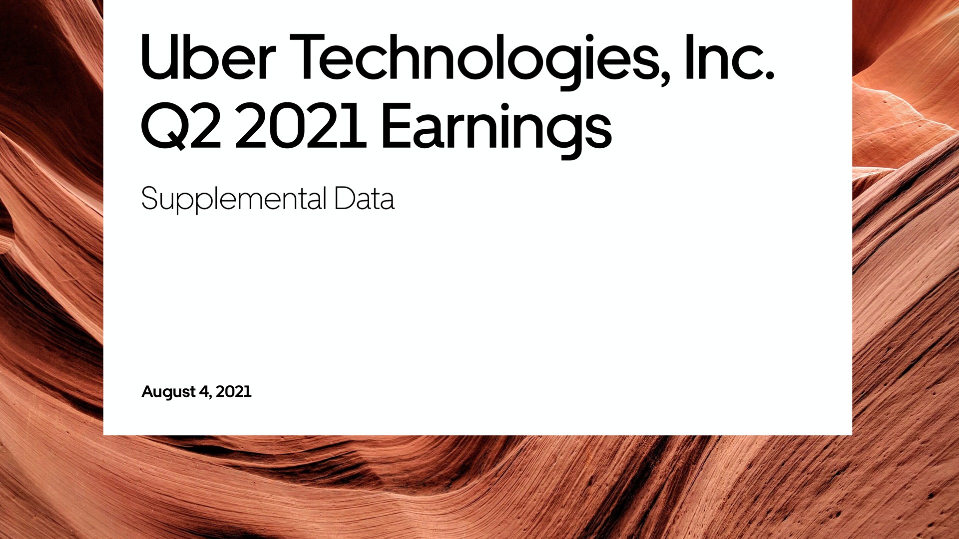 technologies earnings supplemental data | Uber