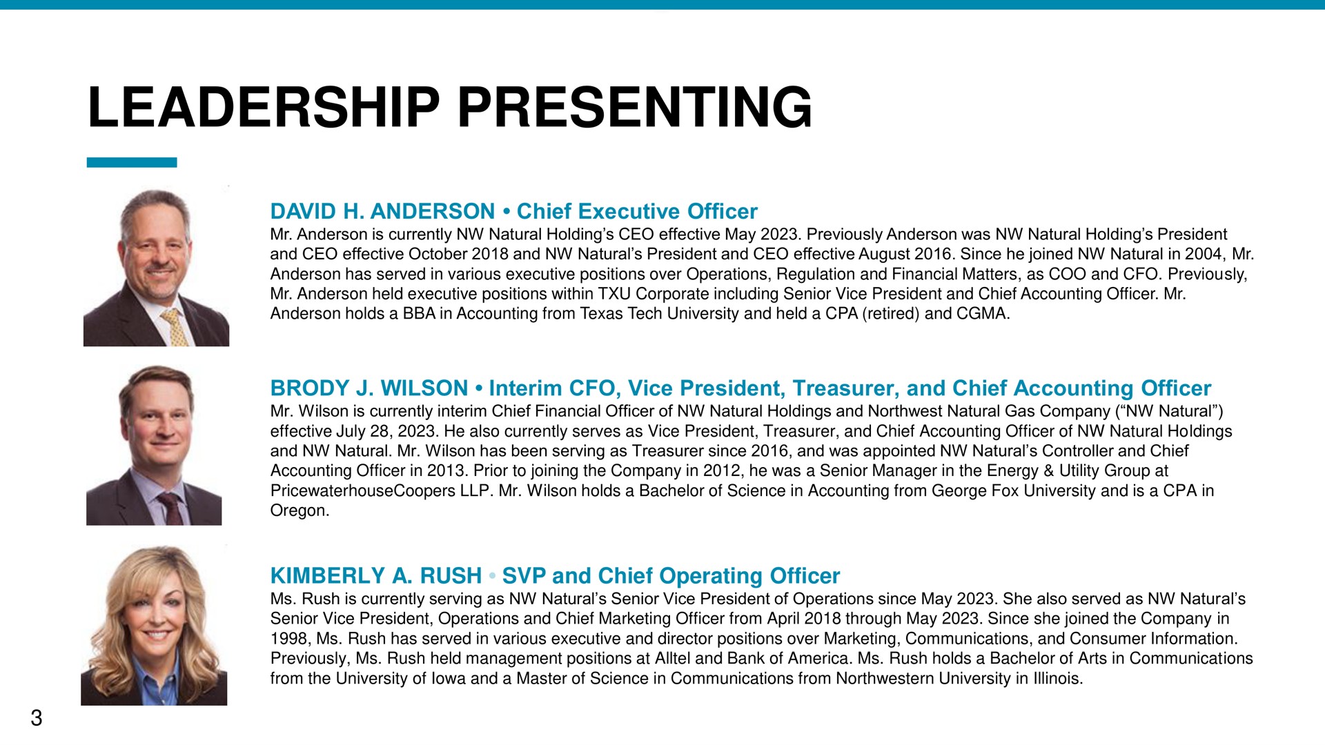 leadership presenting | NW Natural Holdings