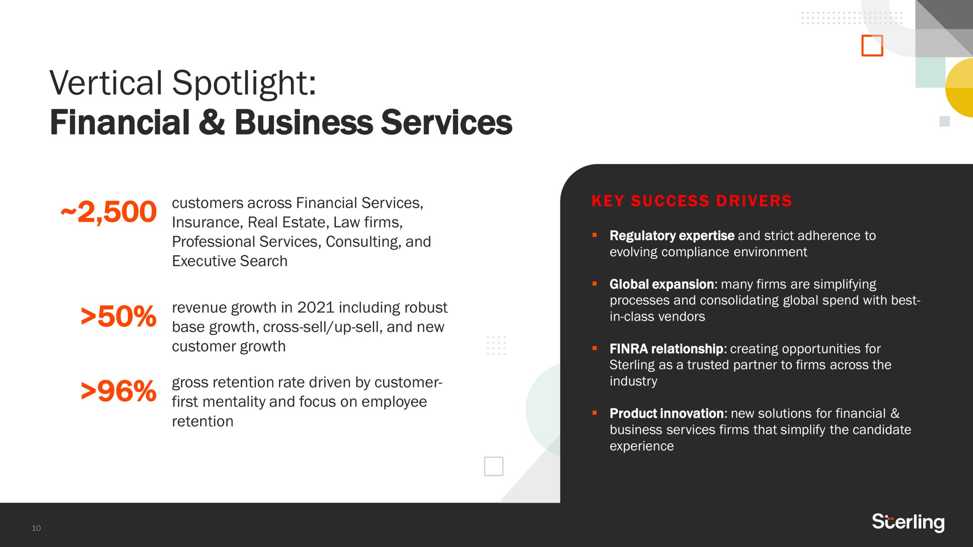 vertical spotlight financial business services | Sterling