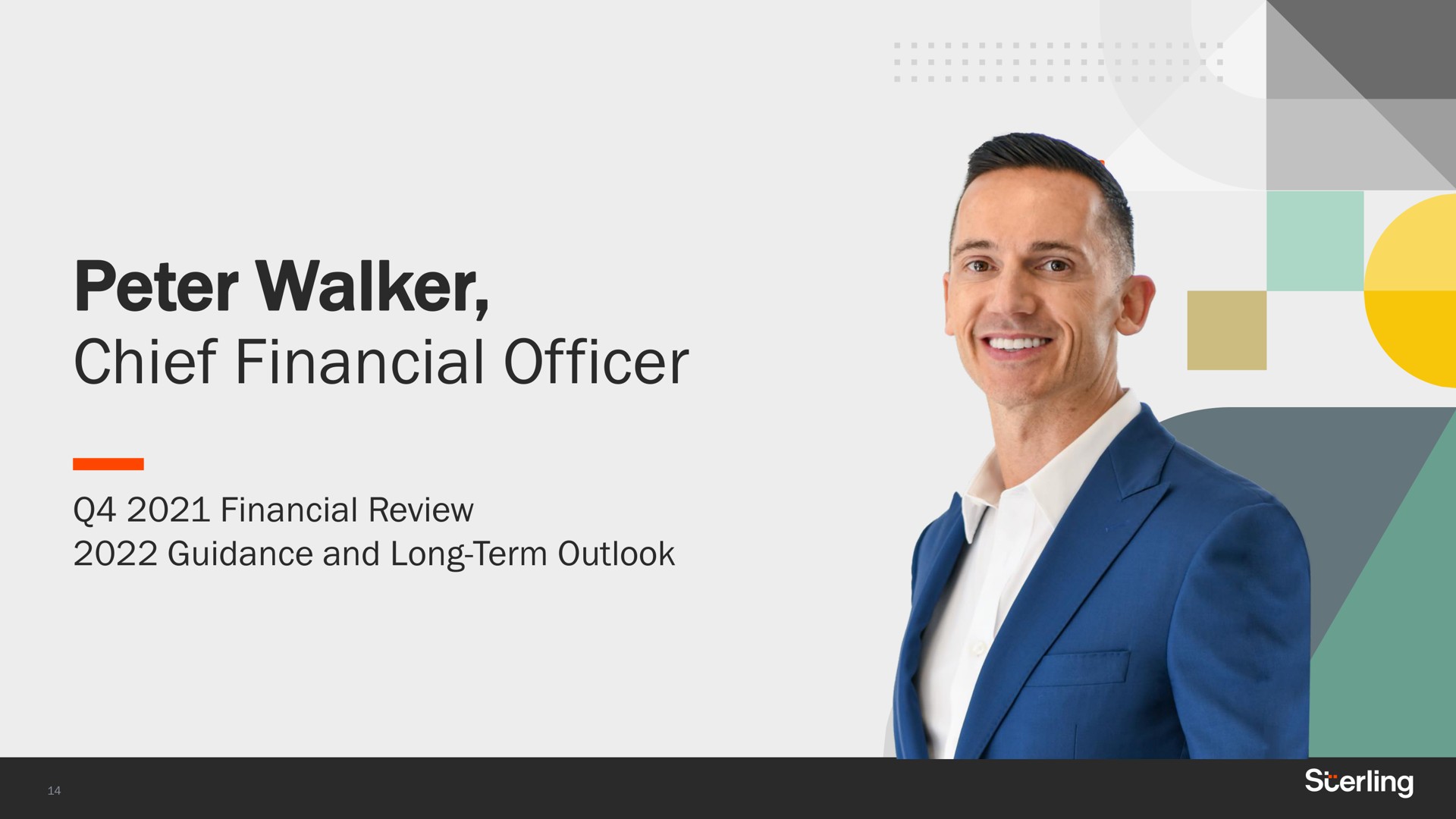 peter walker chief financial officer financial review guidance and long term outlook | Sterling