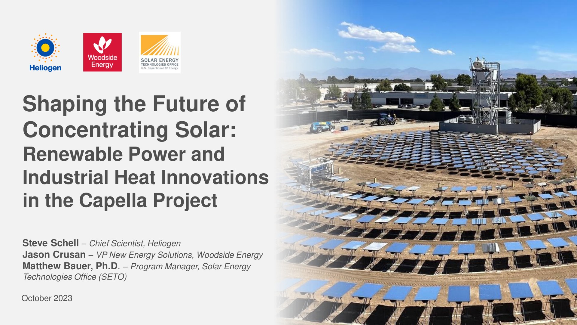 shaping the future of concentrating solar renewable power and industrial heat innovations in the project | Heliogen