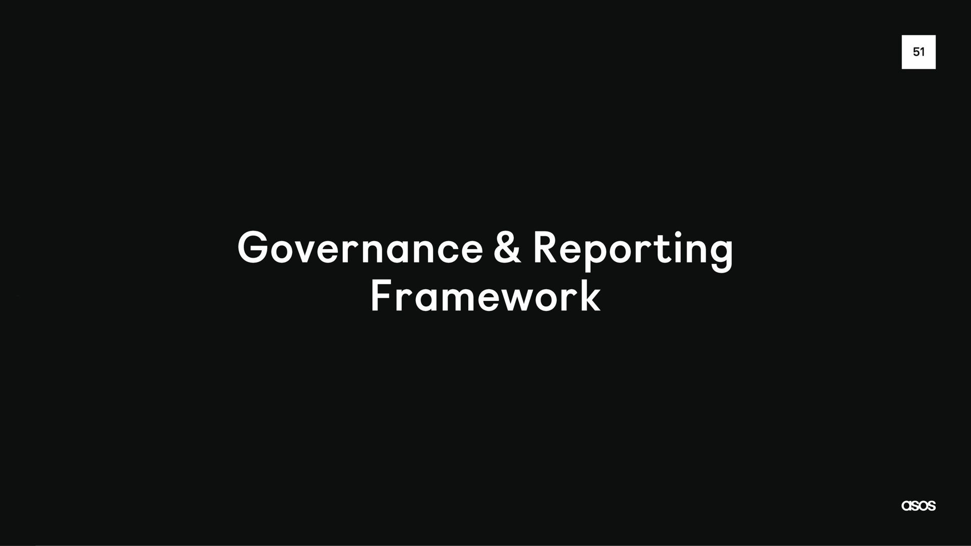 governance reporting framework | Asos