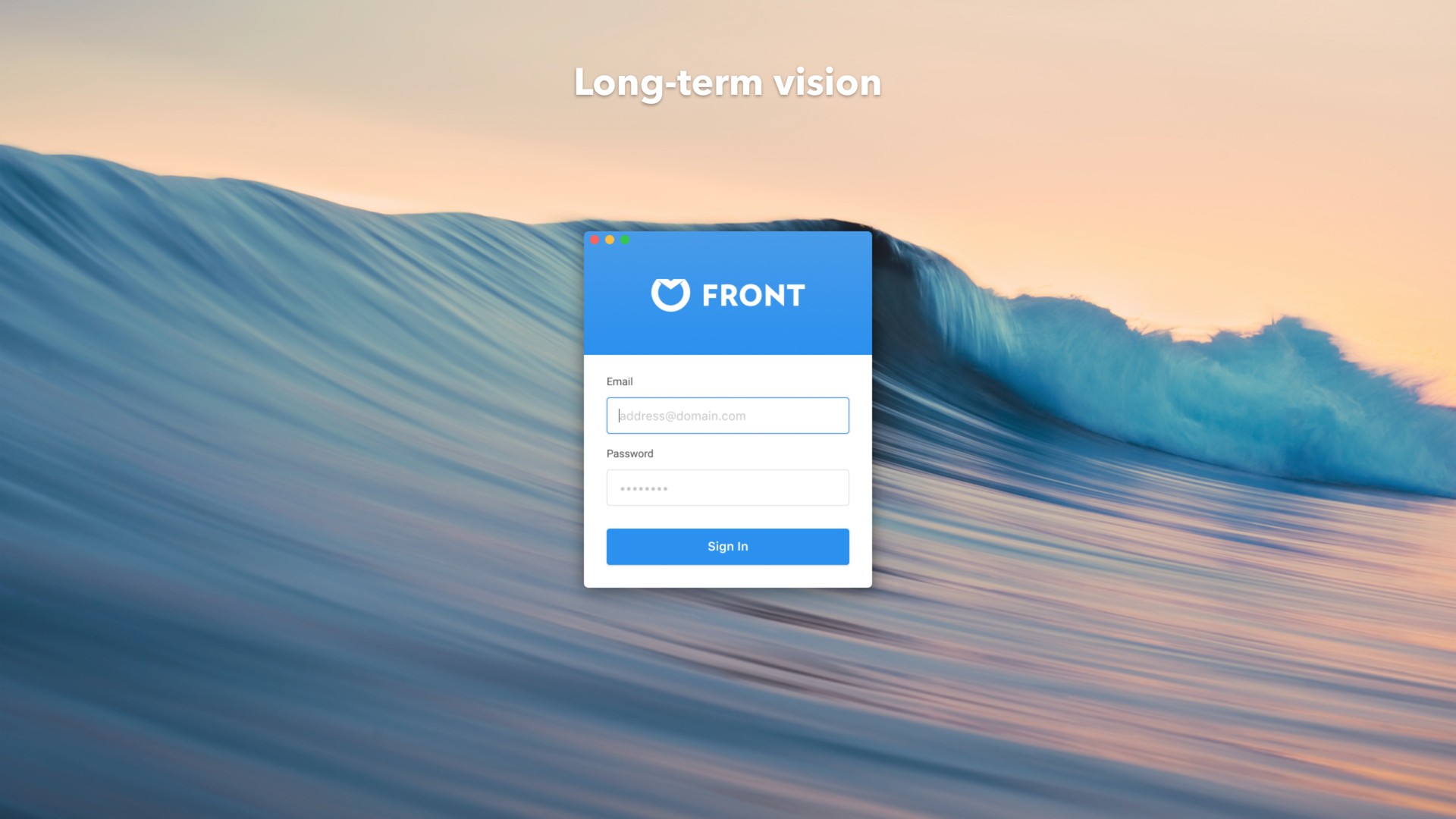 long term vision | Front