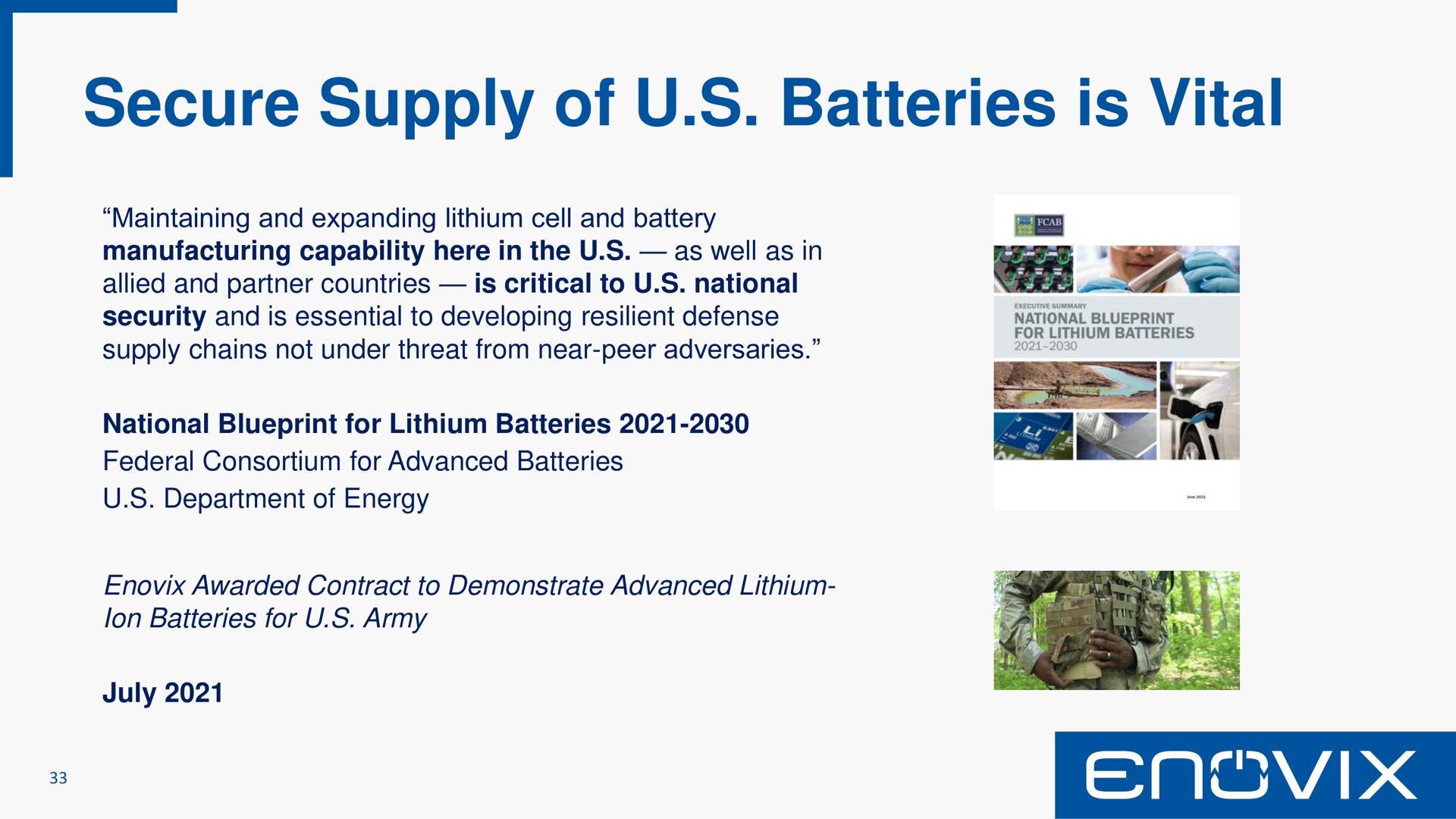 secure supply of batteries is vital a | Enovix