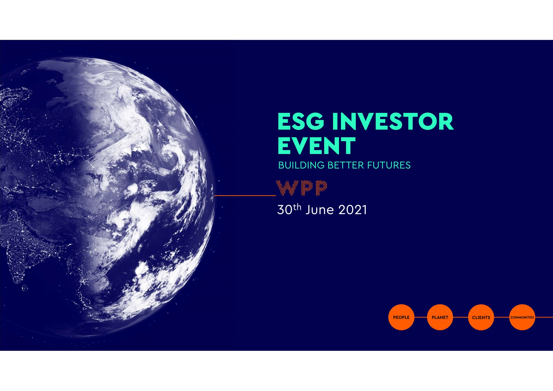 investor event a building better futures june people | WPP