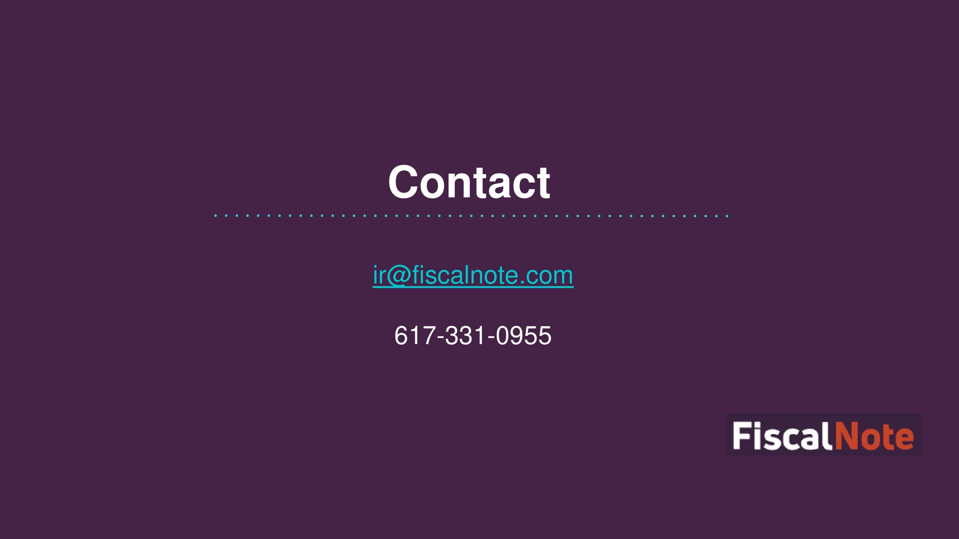contact fiscal | FiscalNote