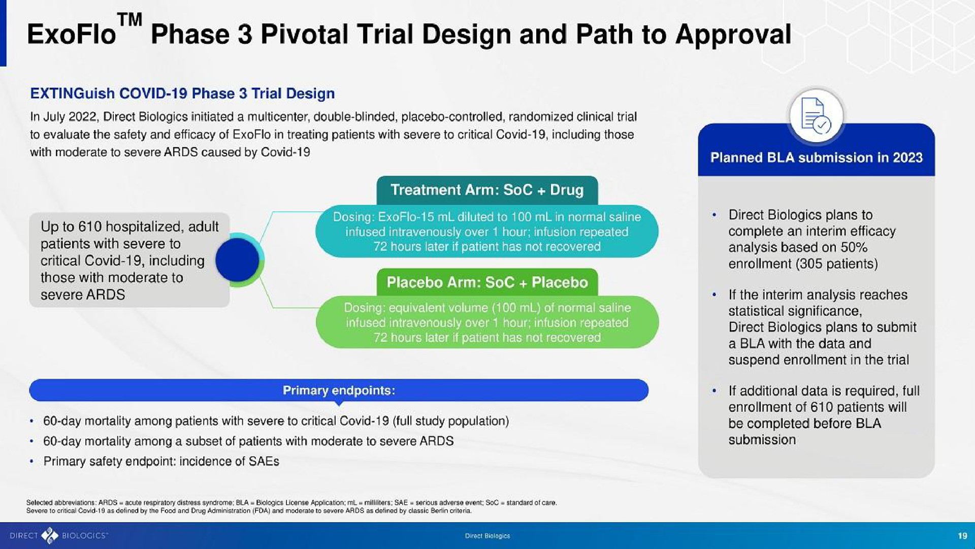 phase pivotal trial design and path to approval | Direct Biologics