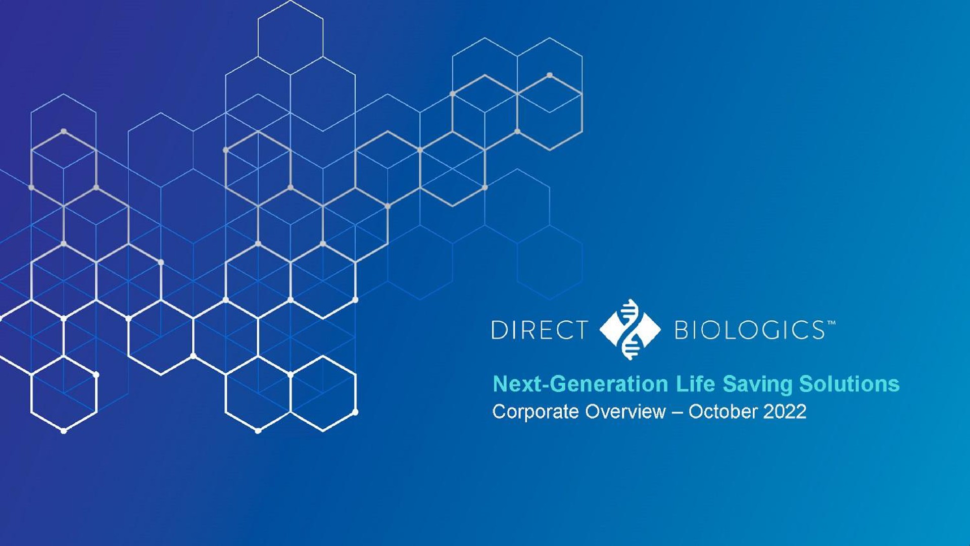 direct a next generation life saving solutions corporate overview | Direct Biologics
