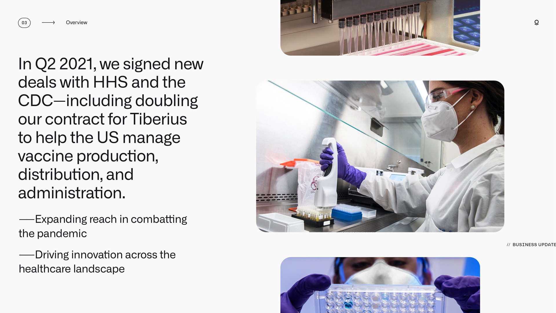 in we signed new deals with and the including doubling our contract for to help the us manage vaccine production distribution and administration expanding reach in the pandemic driving on across the landscape combatting innovation | Palantir