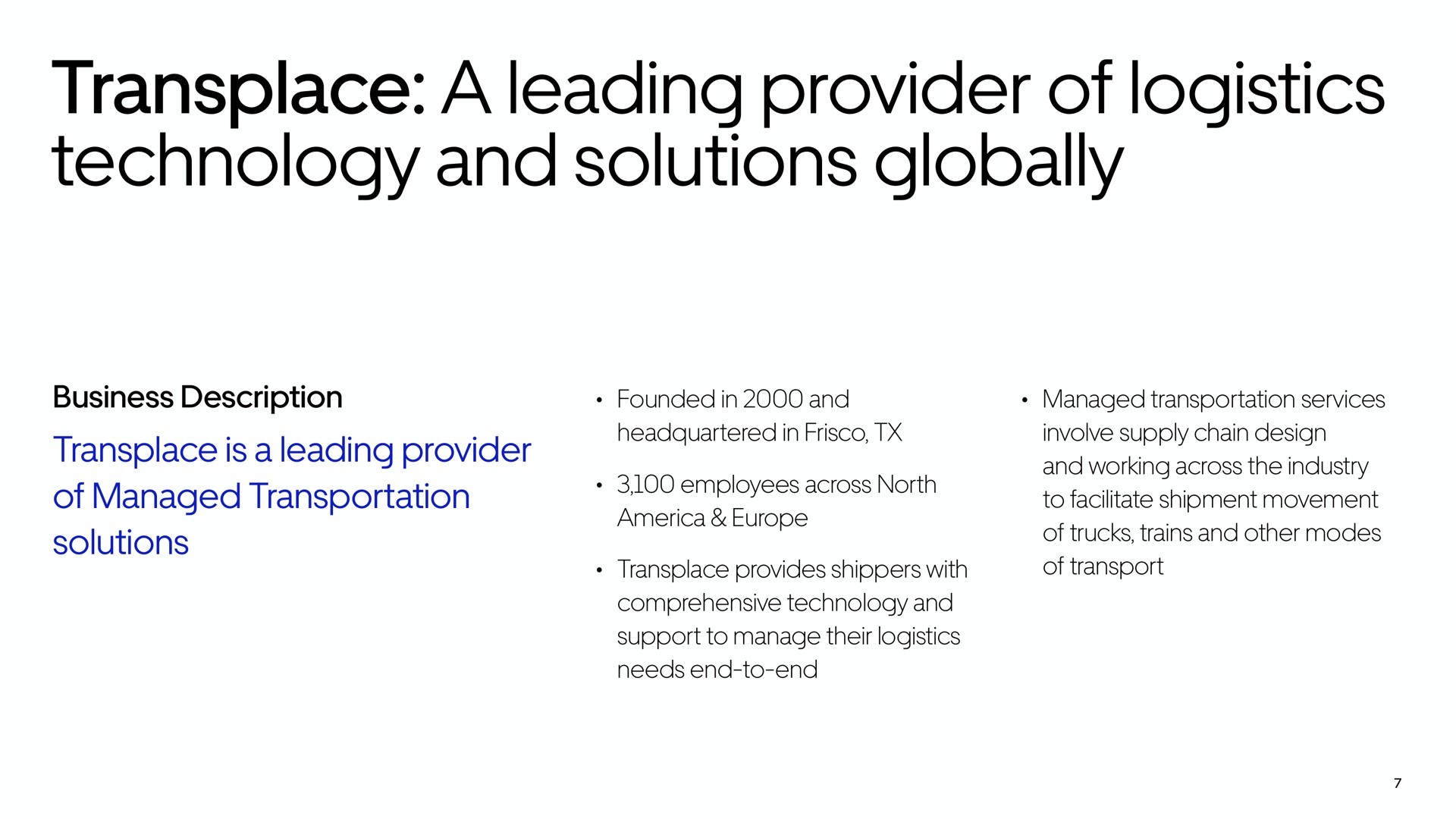 transplace a leading provider of logistics technology and solutions globally | Uber