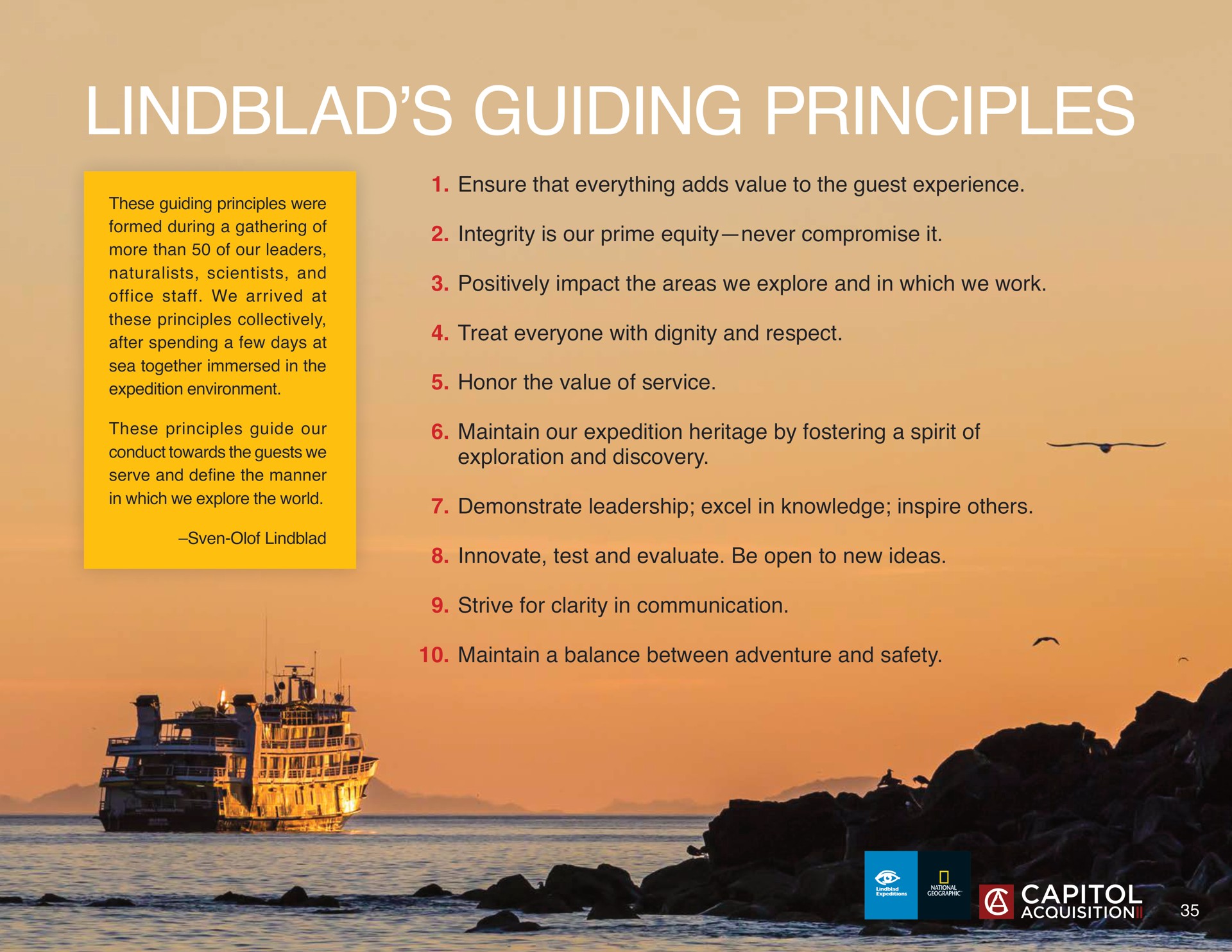 guiding principles | Lindblad