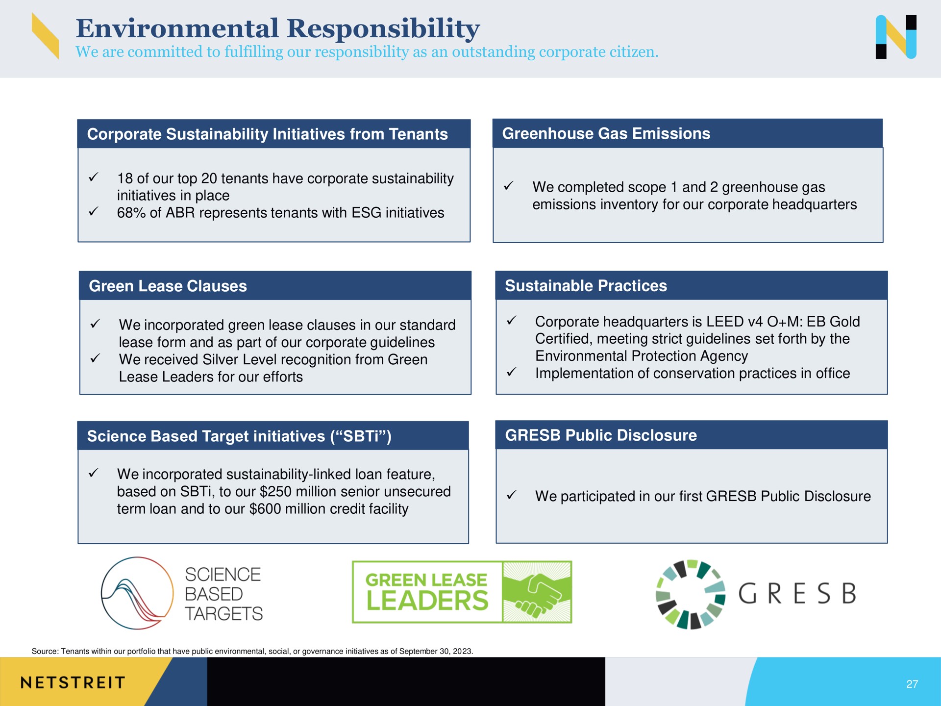 environmental responsibility | Netstreit