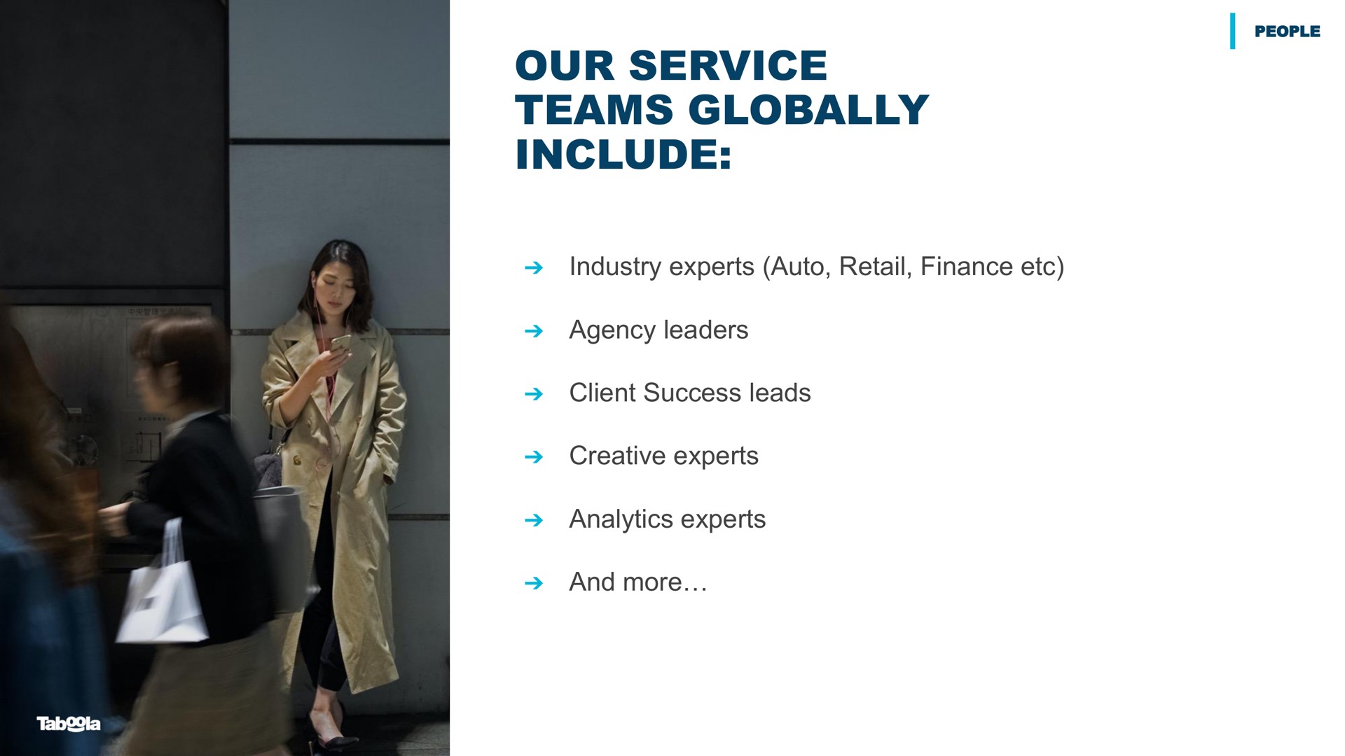 our service teams globally include | Taboola