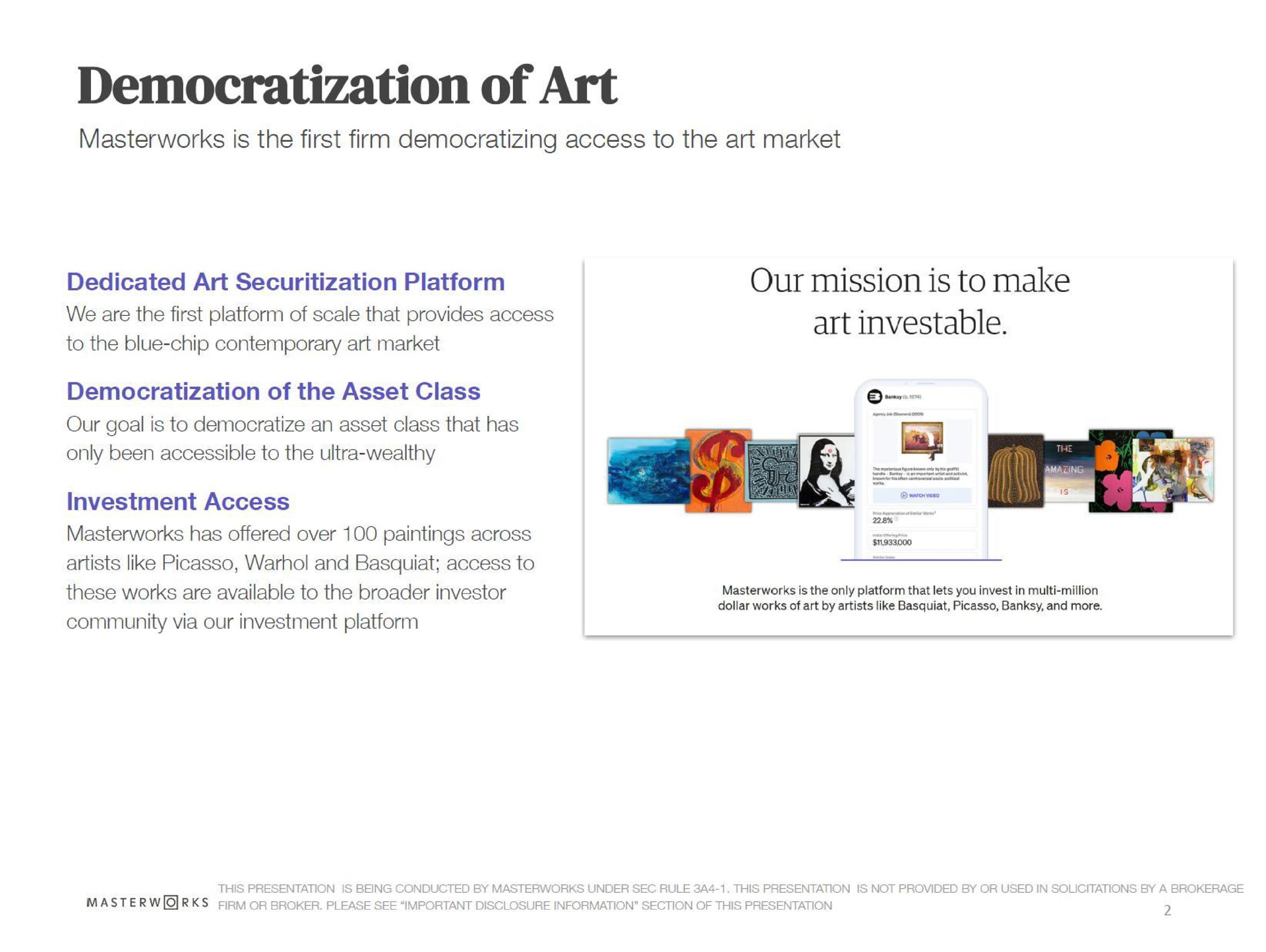 democratization of art | Masterworks