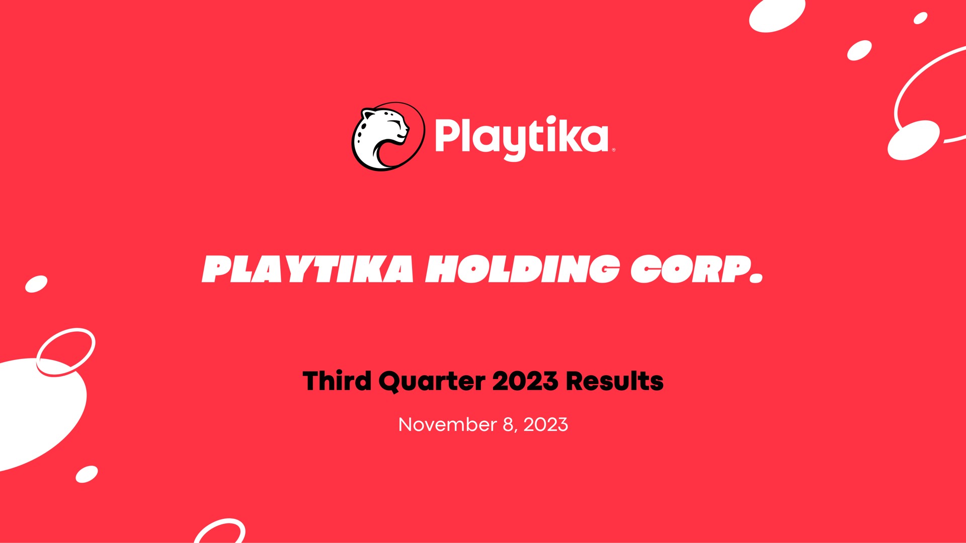 holding corp third quarter results a a | Playtika