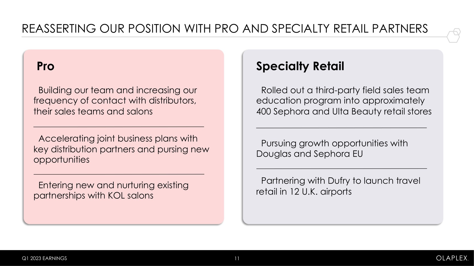 reasserting our position with pro and specialty retail partners pro specialty retail | Olaplex