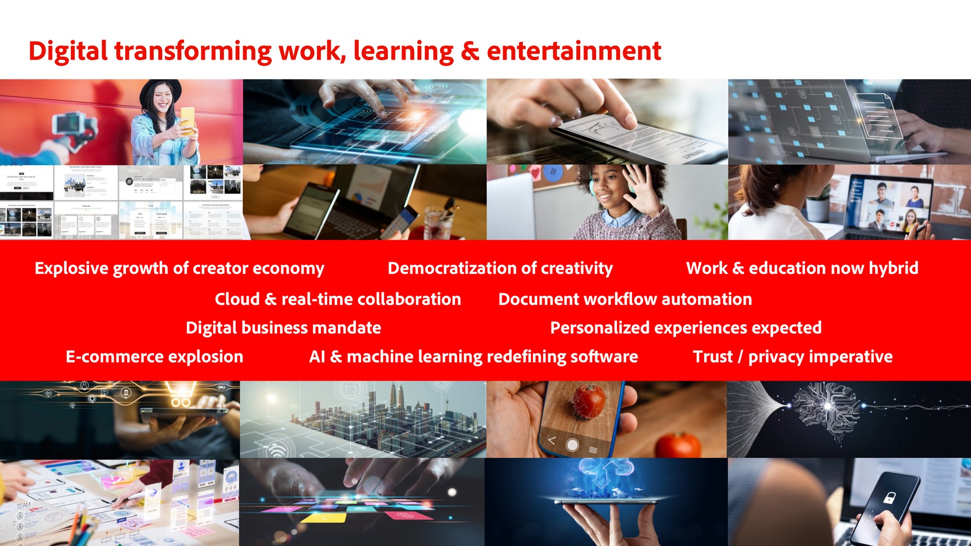 digital transforming work learning entertainment | Adobe