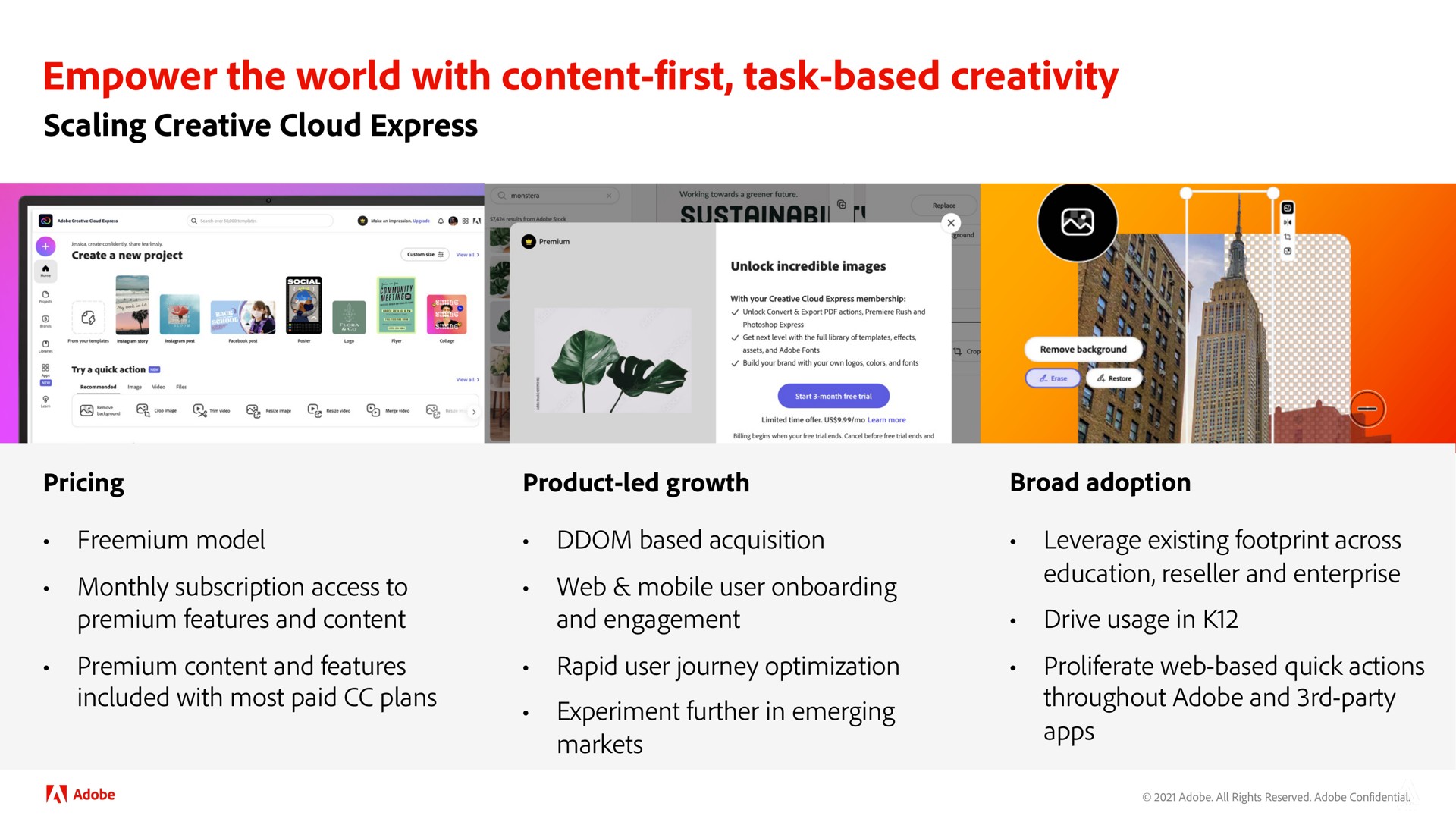 empower the world with content first task based creativity | Adobe