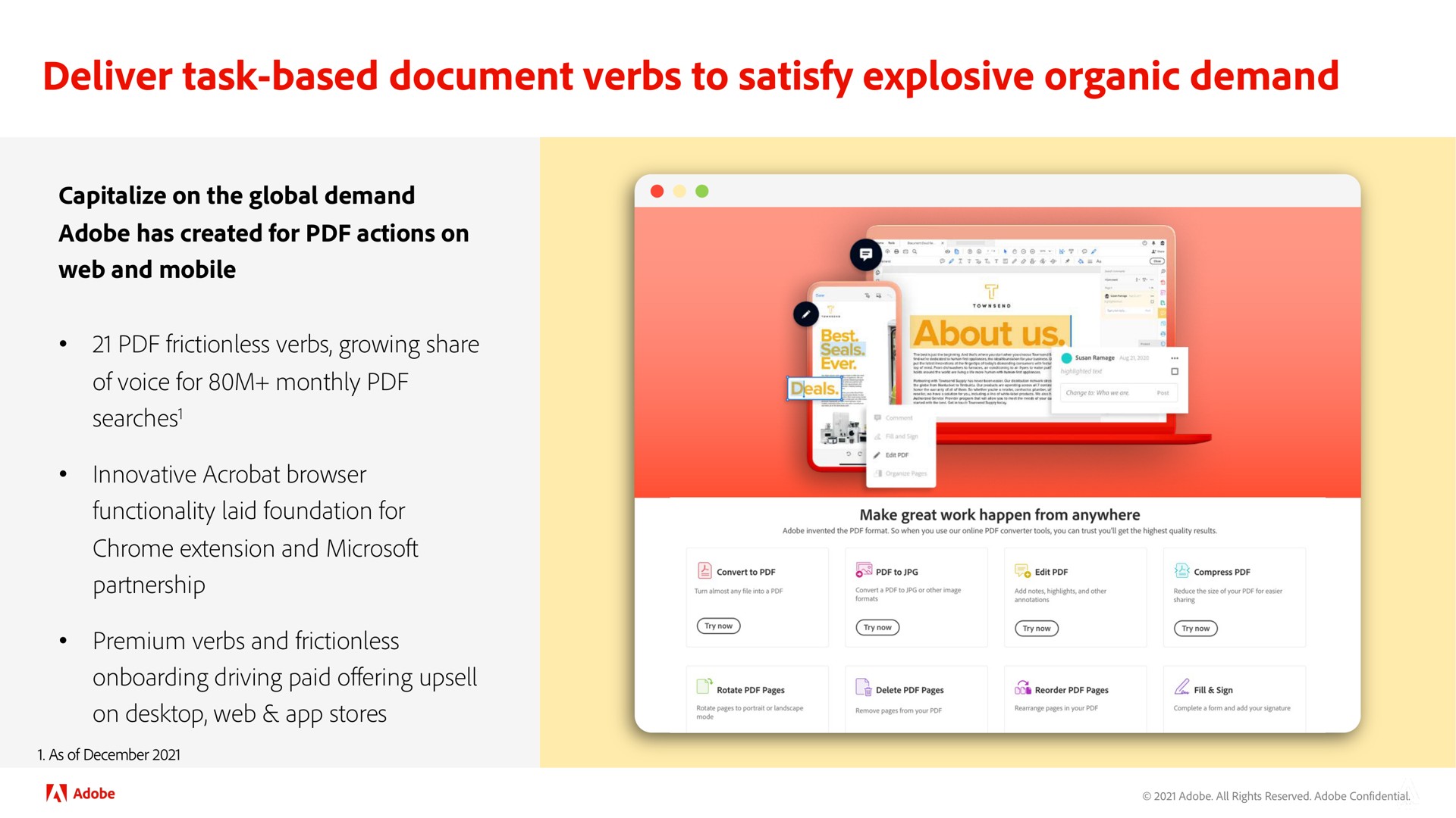 deliver task based document verbs to satisfy explosive organic demand | Adobe