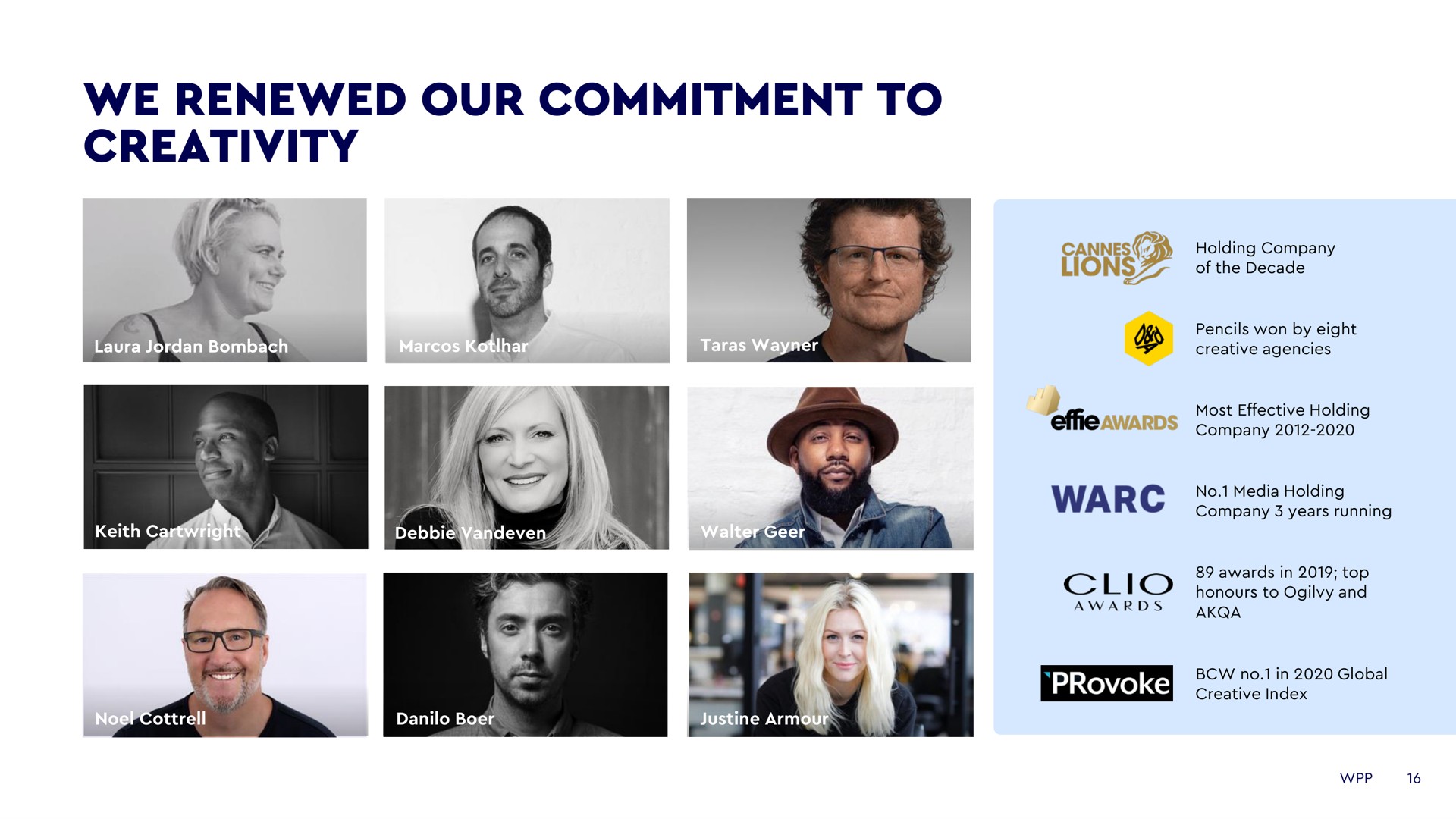 we renewed our commitment to creativity | WPP