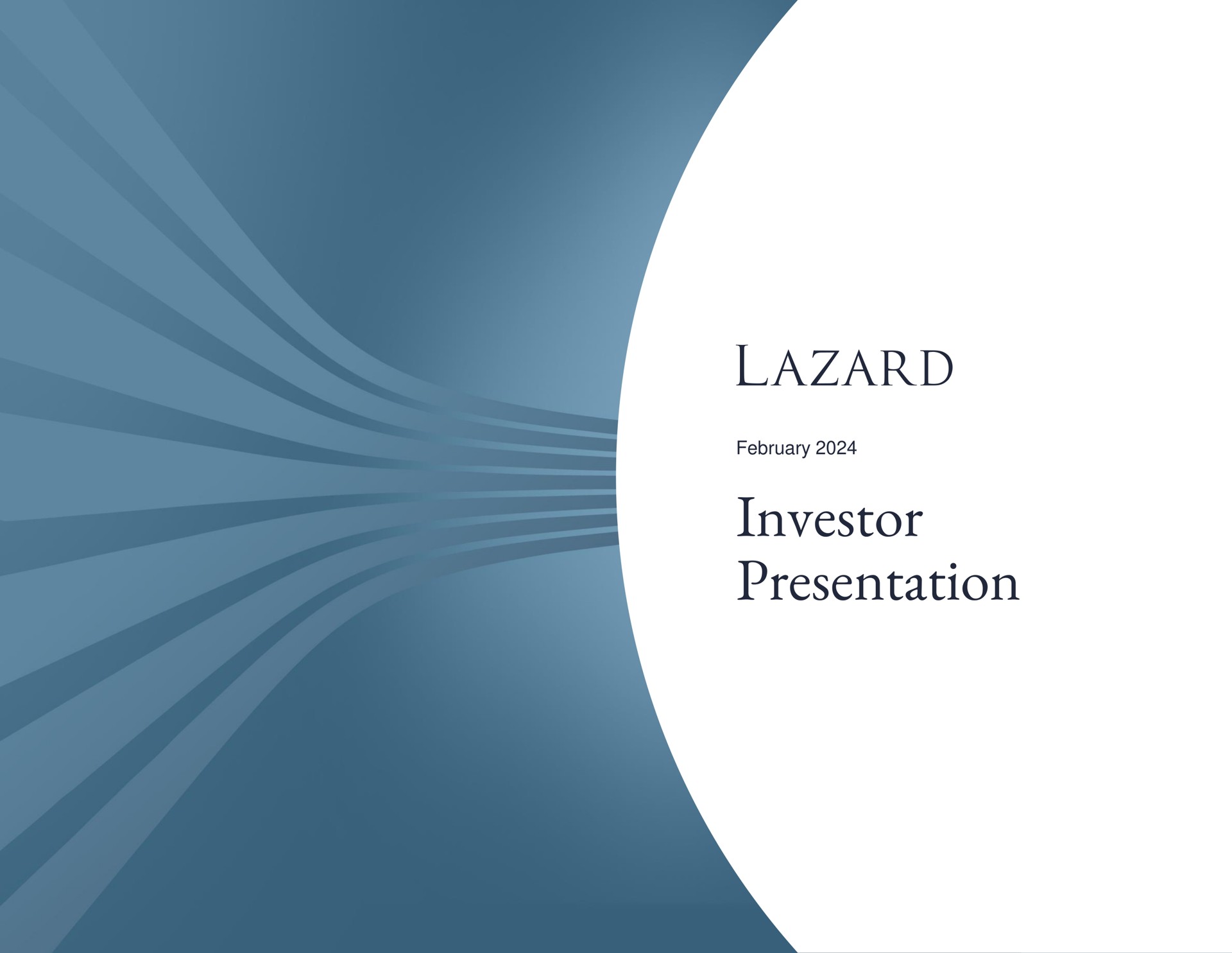 investor presentation | Lazard
