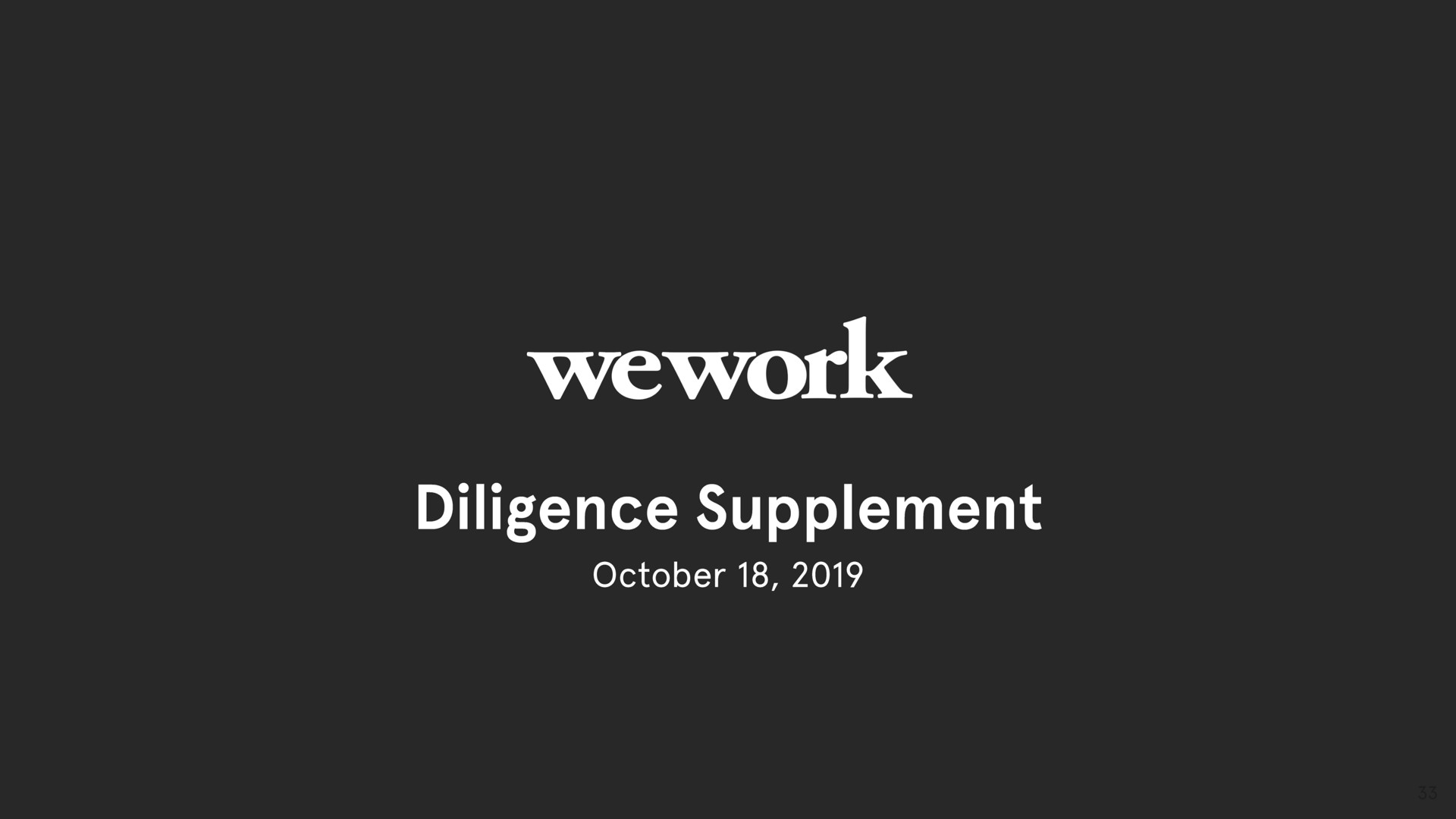 diligence supplement | WeWork
