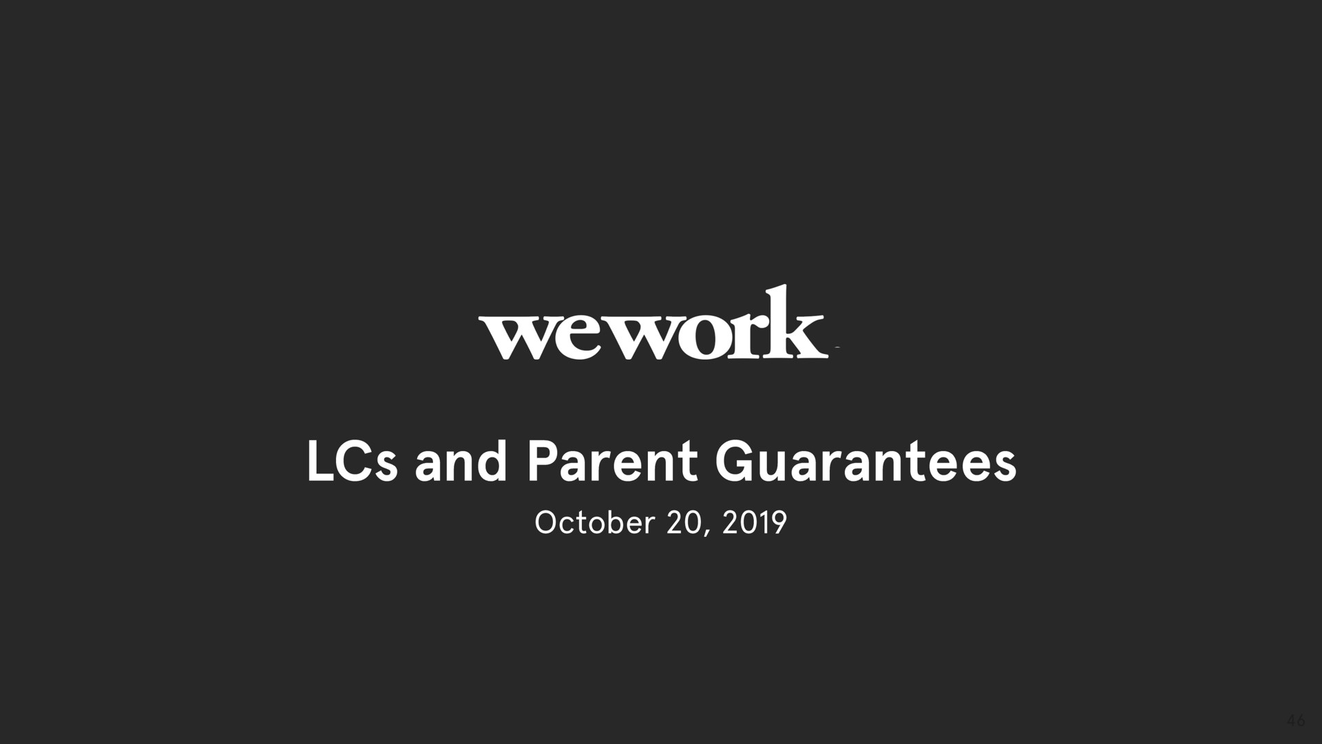 and parent guarantees | WeWork