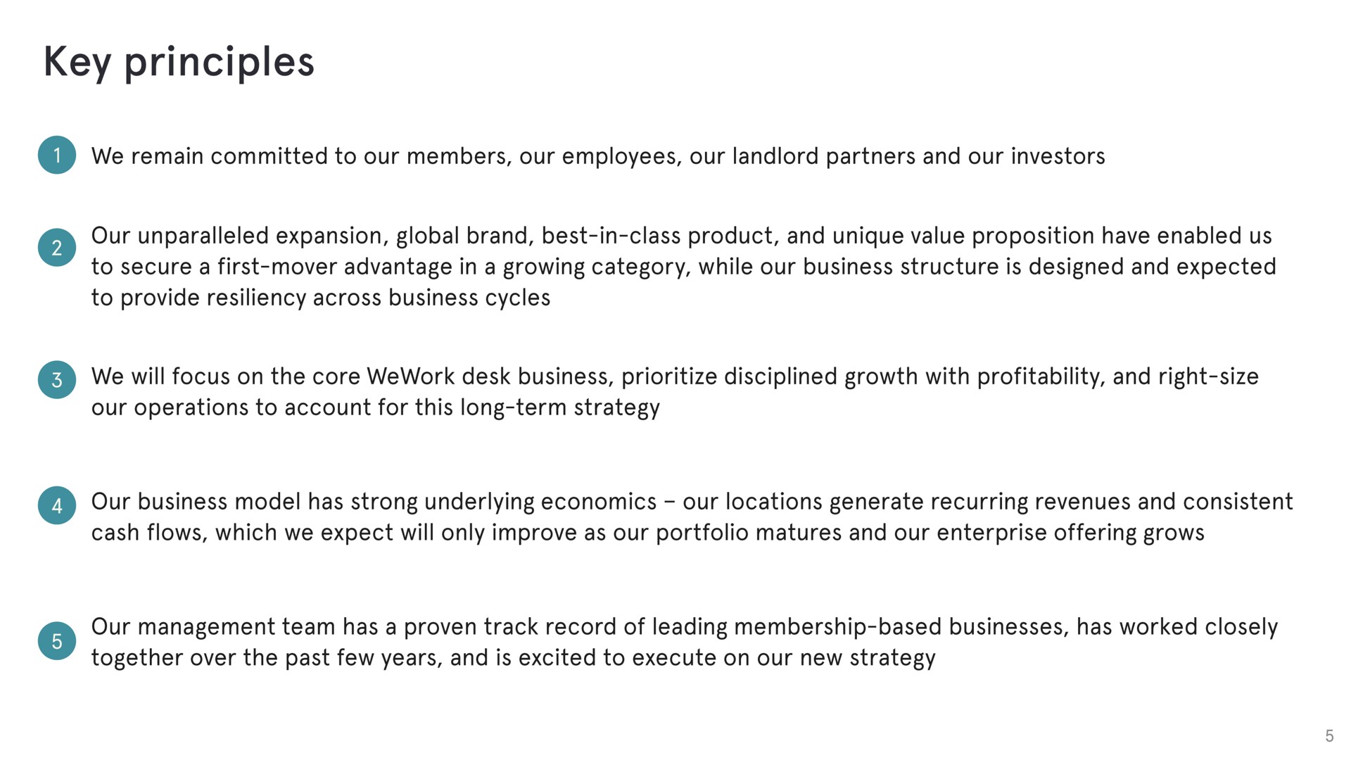 key principles | WeWork