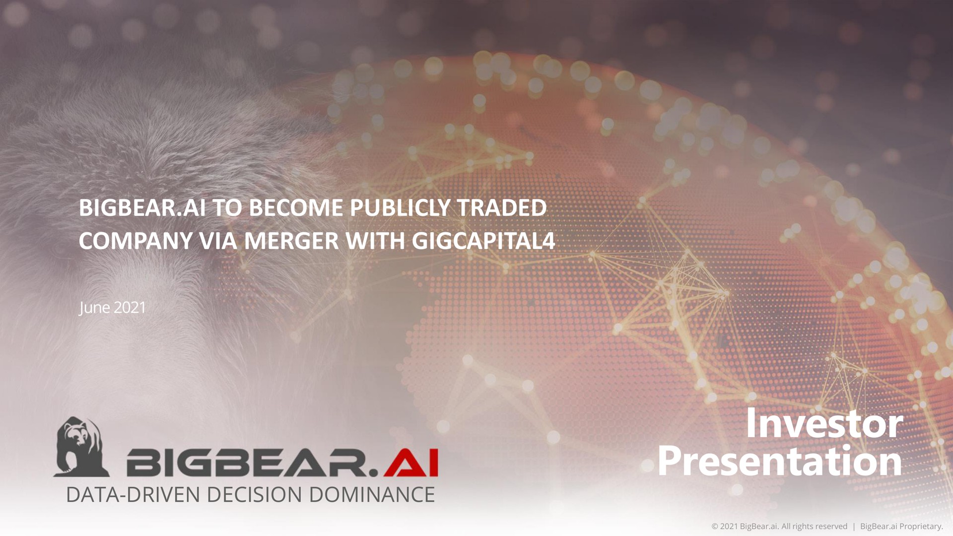 to become publicly traded company via merger with investor presentation | Bigbear AI