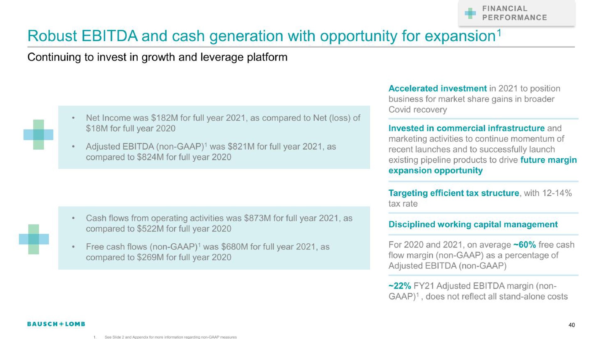robust and cash generation with opportunity for expansion | Bausch+Lomb